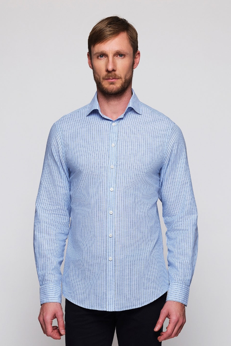 Camisa Sport Lino Algodón Raya Doble Azul (118587_1.jpg)