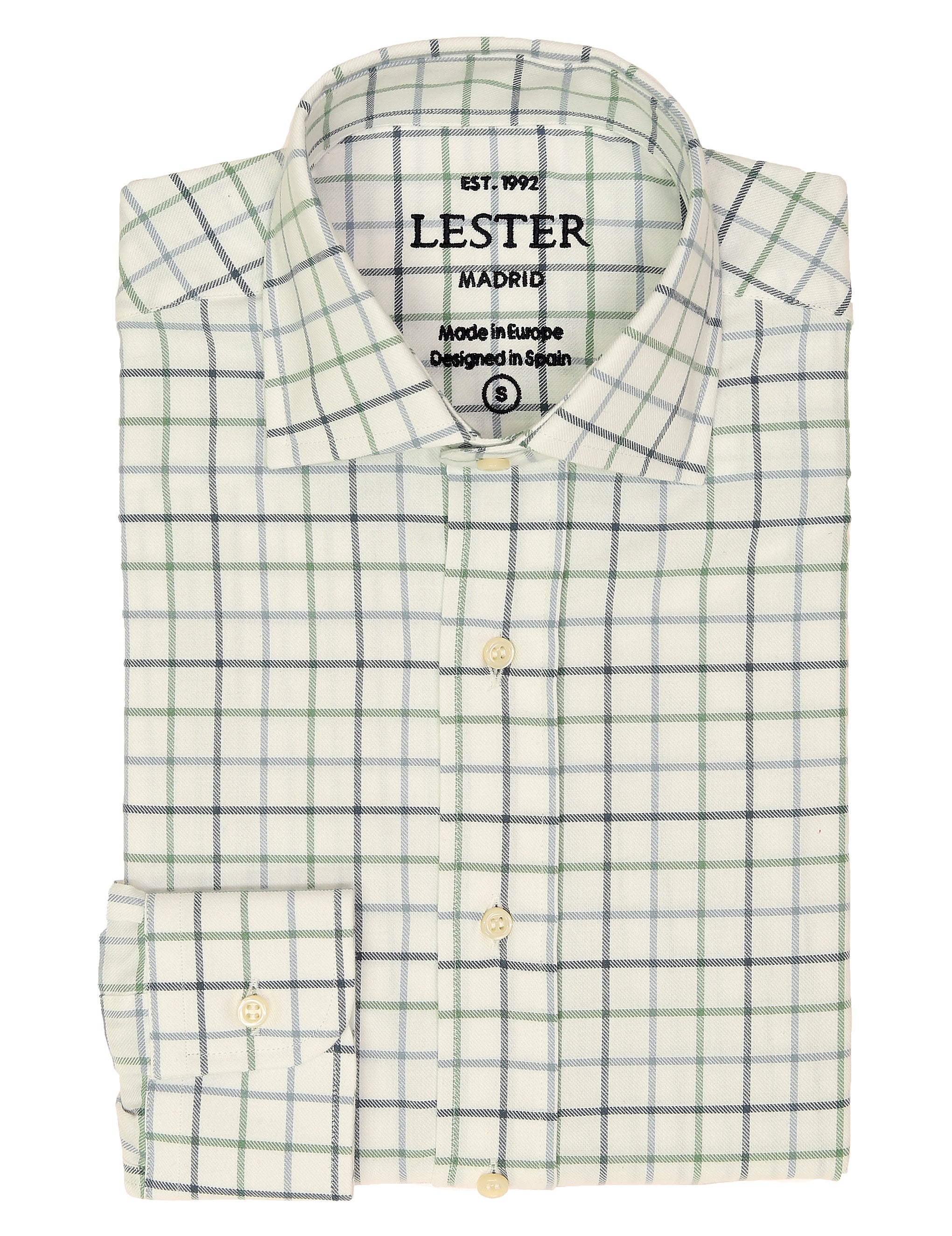 Camisa sport viela cuadro grande Azul/verde