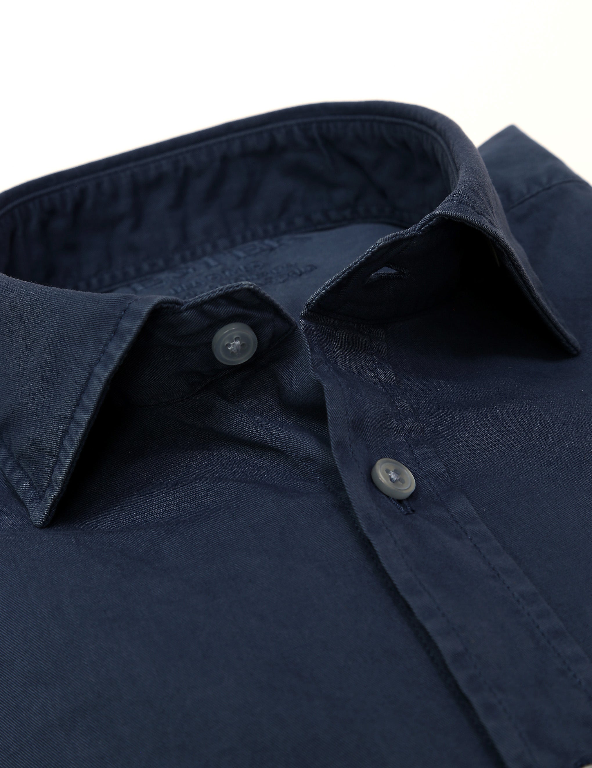 Camisa sarga tintada Azul oscuro