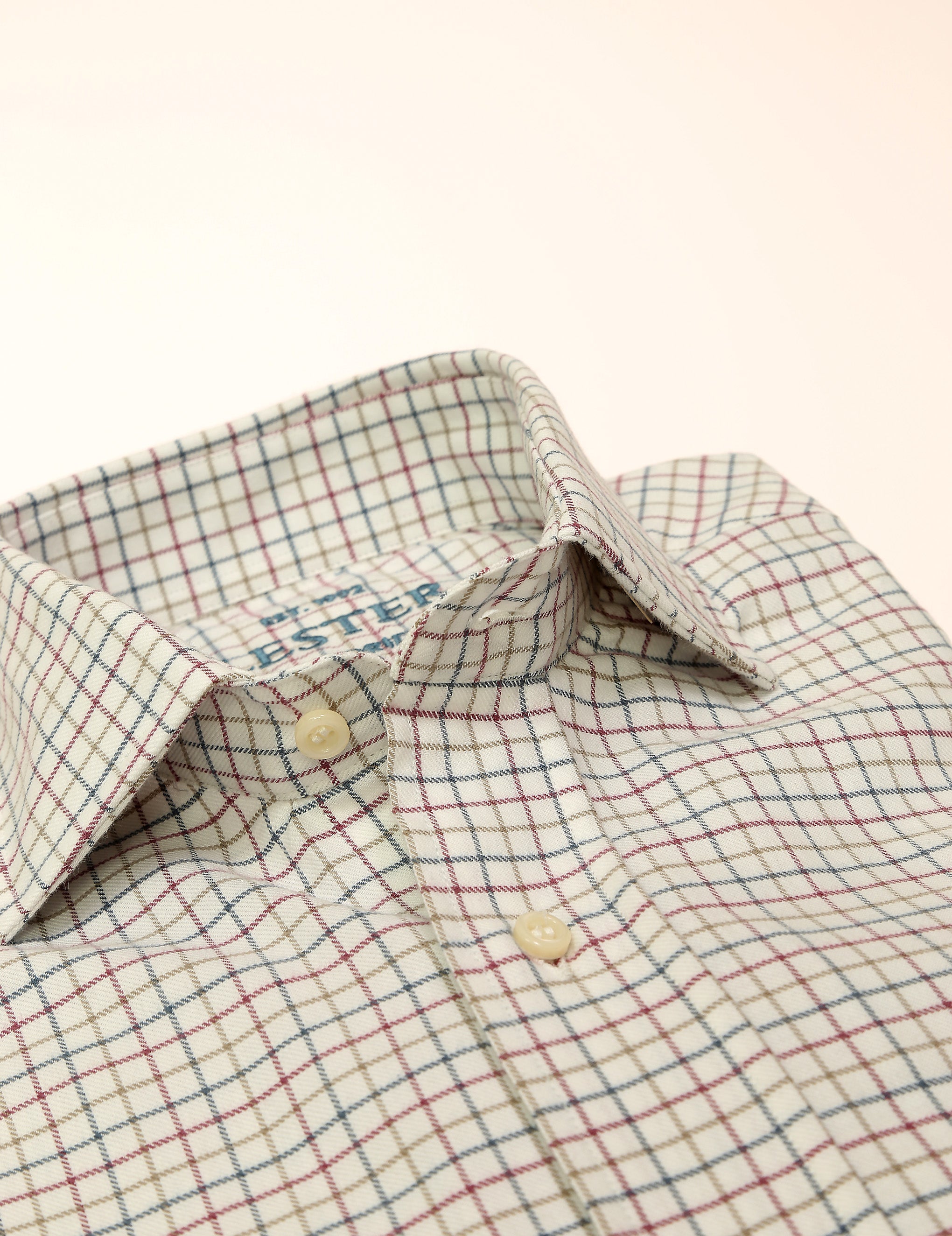 Camisa sport viela cuadro pequeño Azul/burdeos
