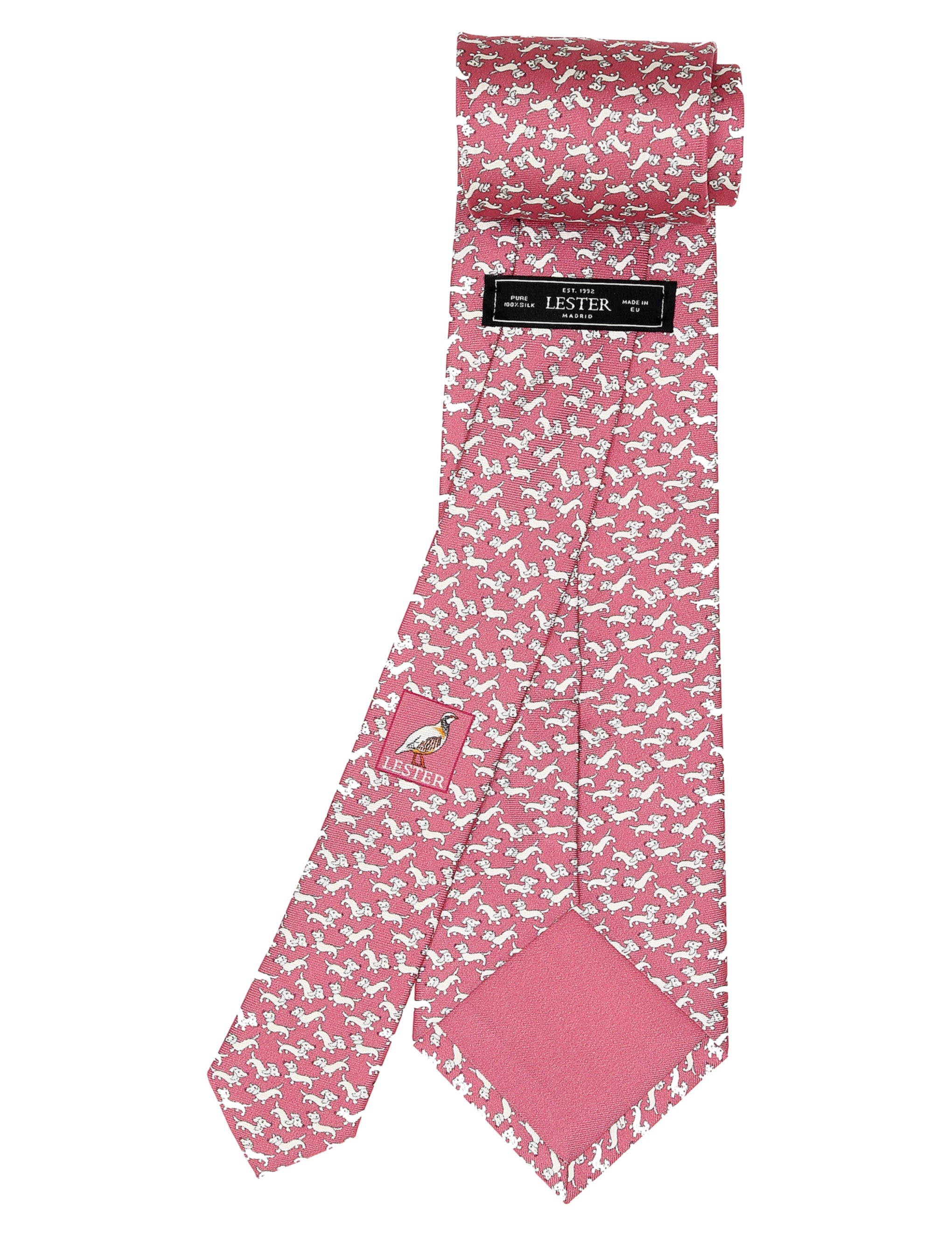Corbata teckel Rosa/gris