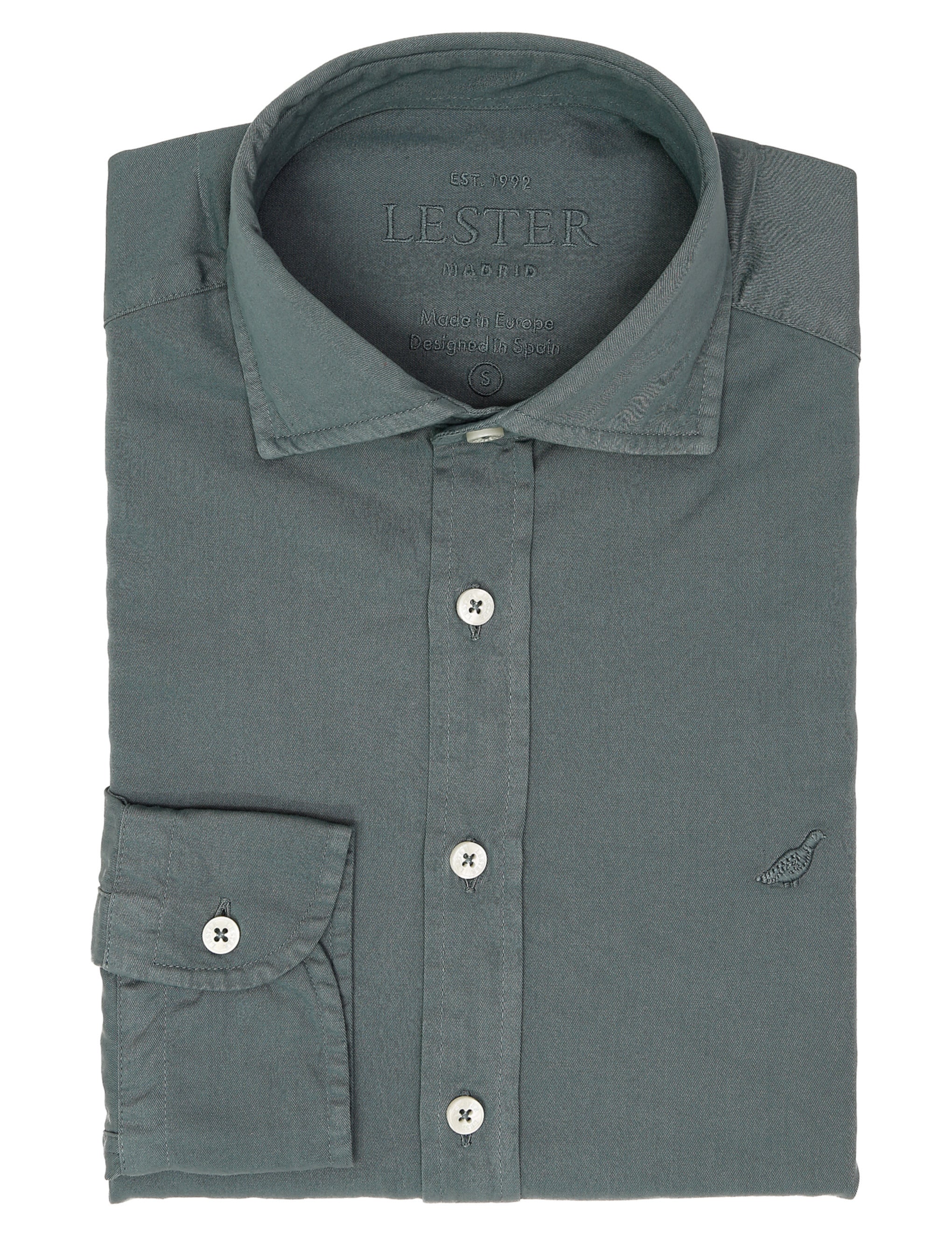 Camisa sarga tintada Azul medio