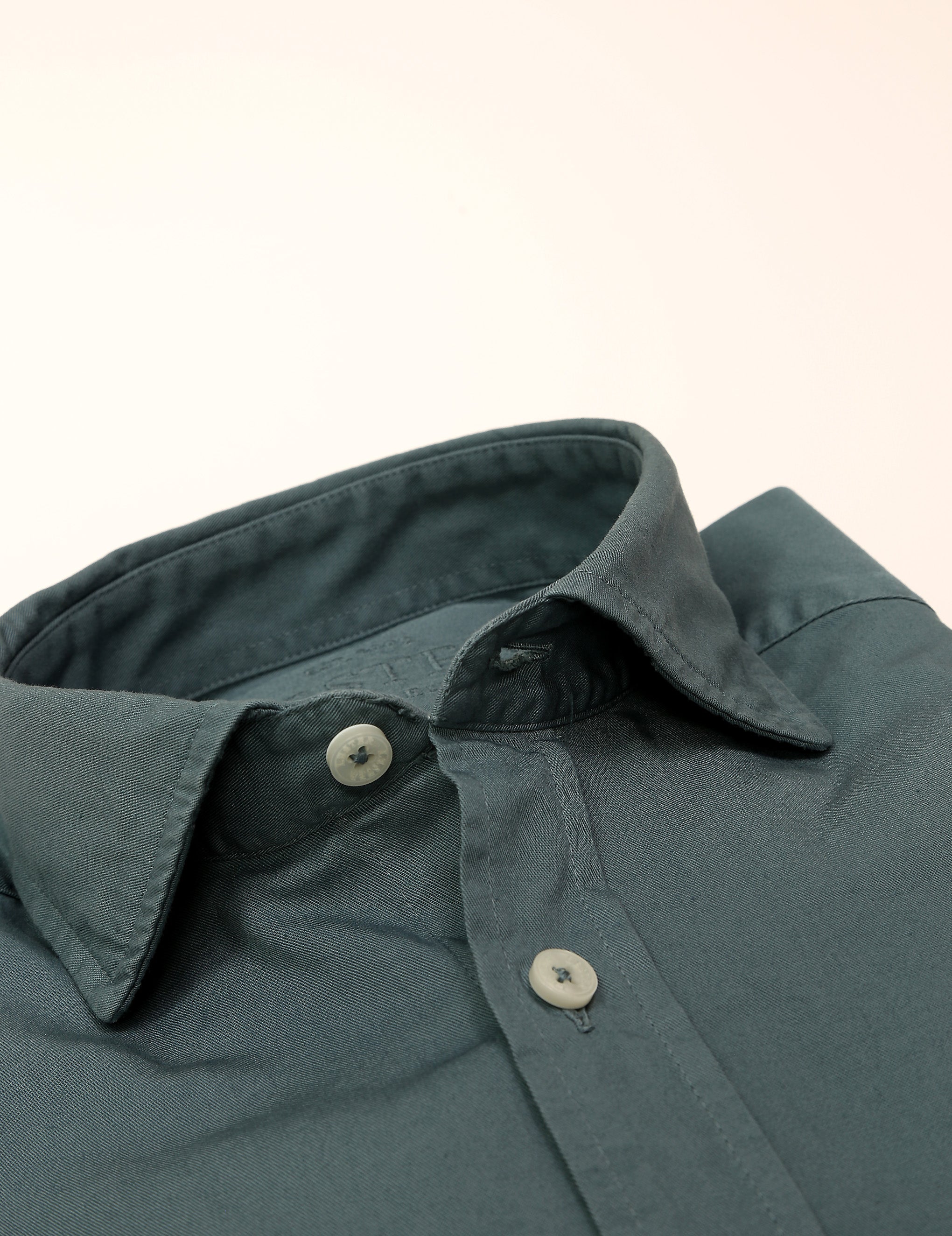 Camisa sarga tintada Azul medio
