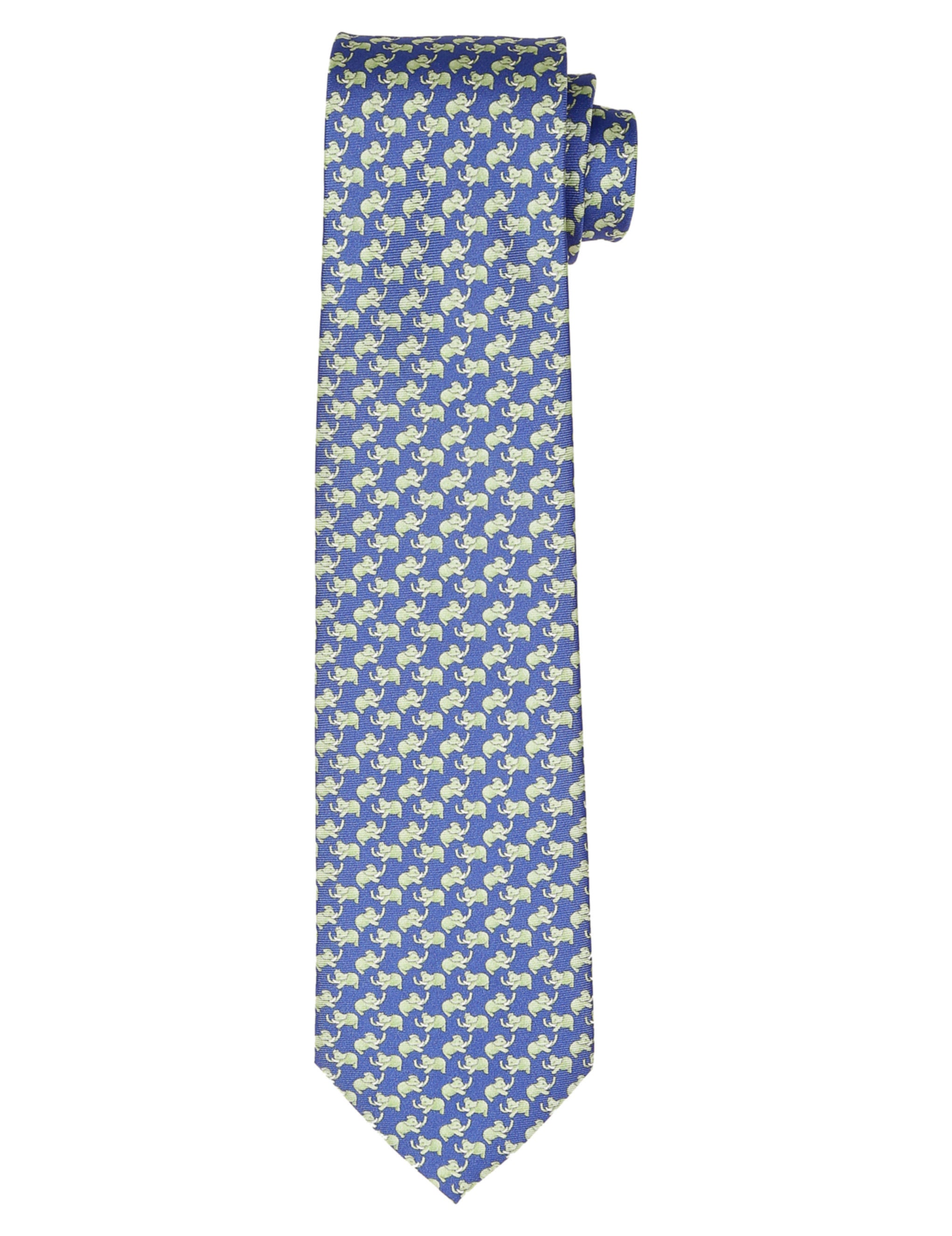 Corbata elefantes Azul/verde