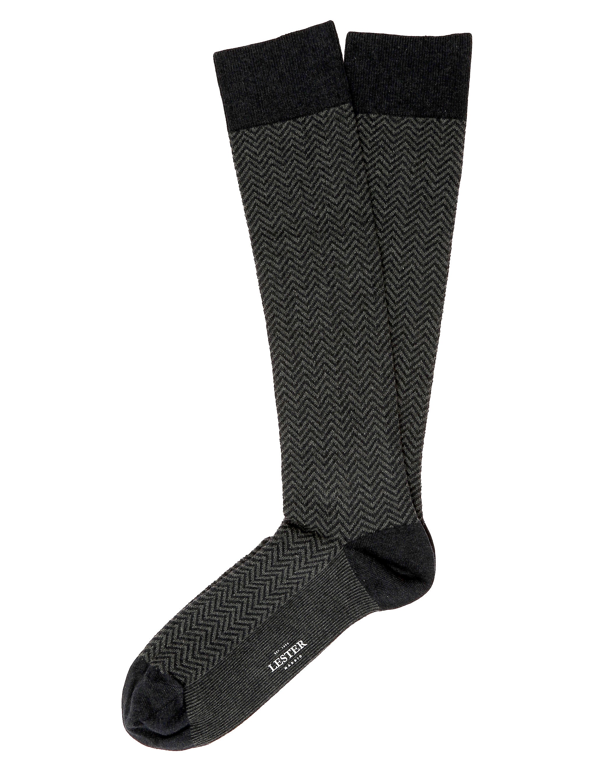 Calcetin algodón espiga Azul/gris