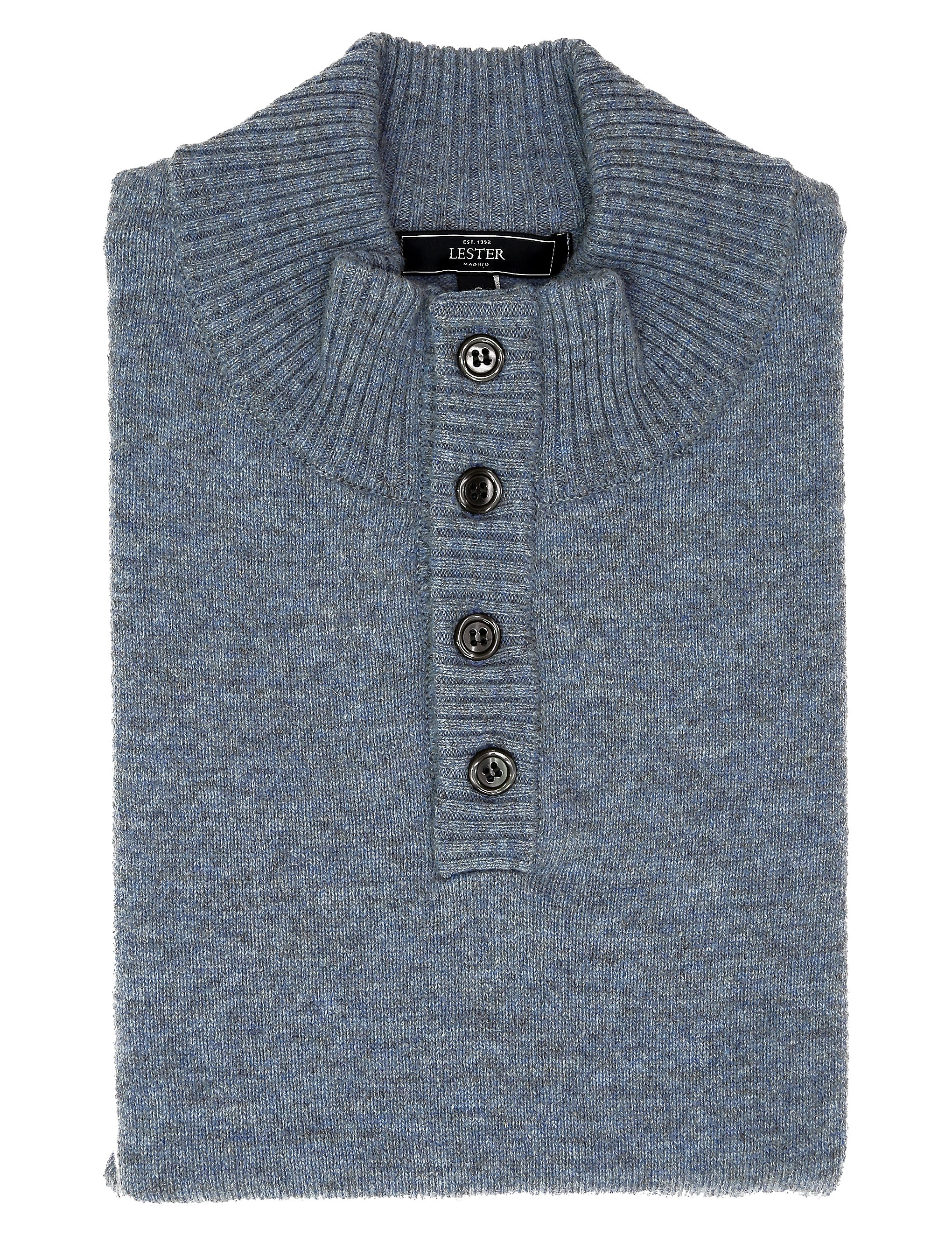 Jersey botones lana Azul