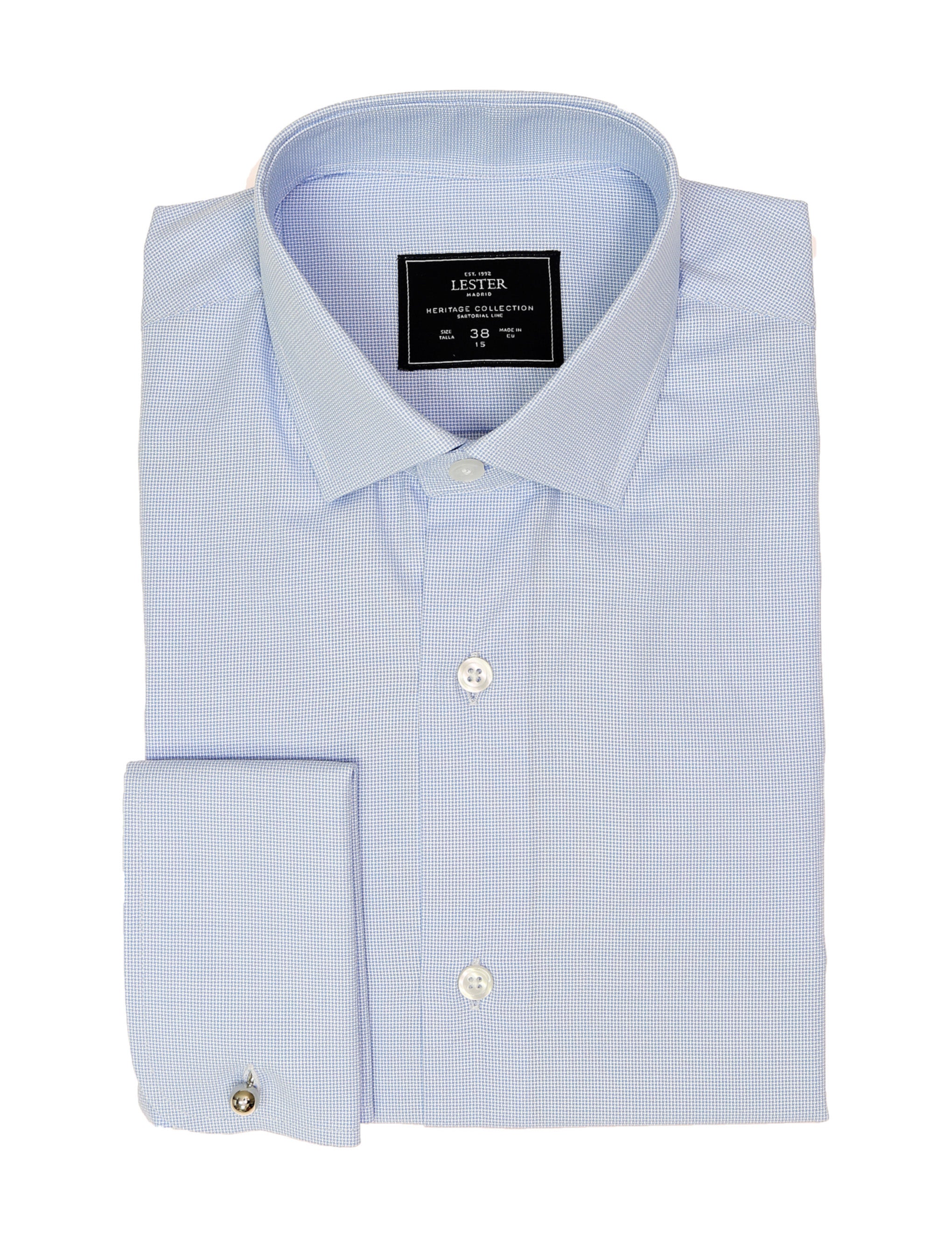 Camisa vestir semilisa Azul
