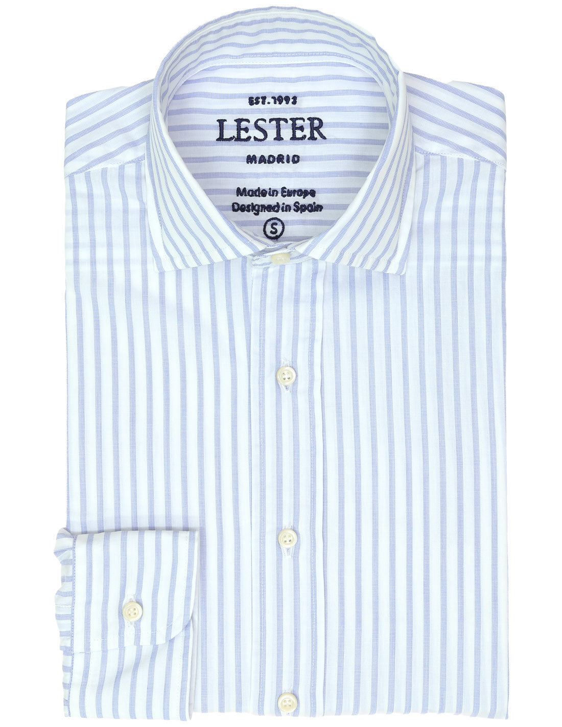 Camisa sport lavada raya media Azul