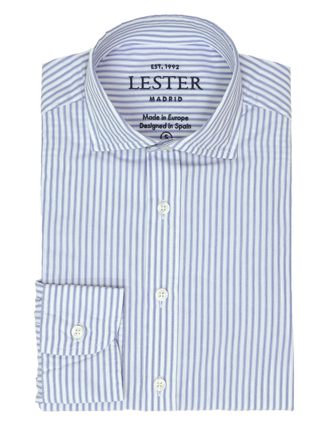 Camisa sport popelin doble raya Azul/azul
