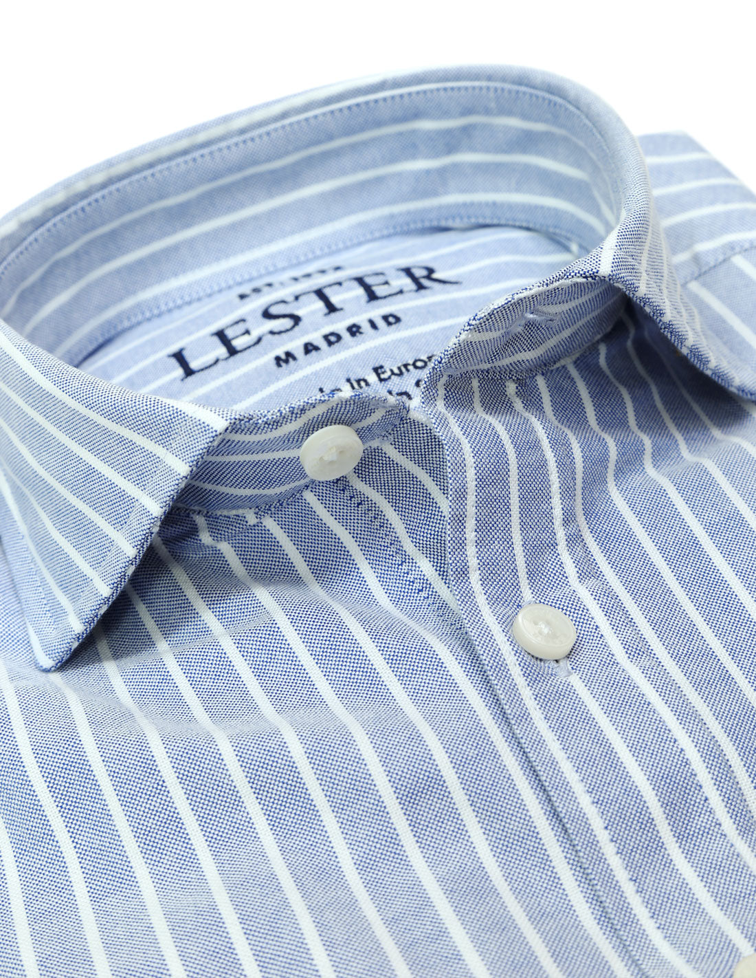 Camisa sport oxford raya ancha Azul