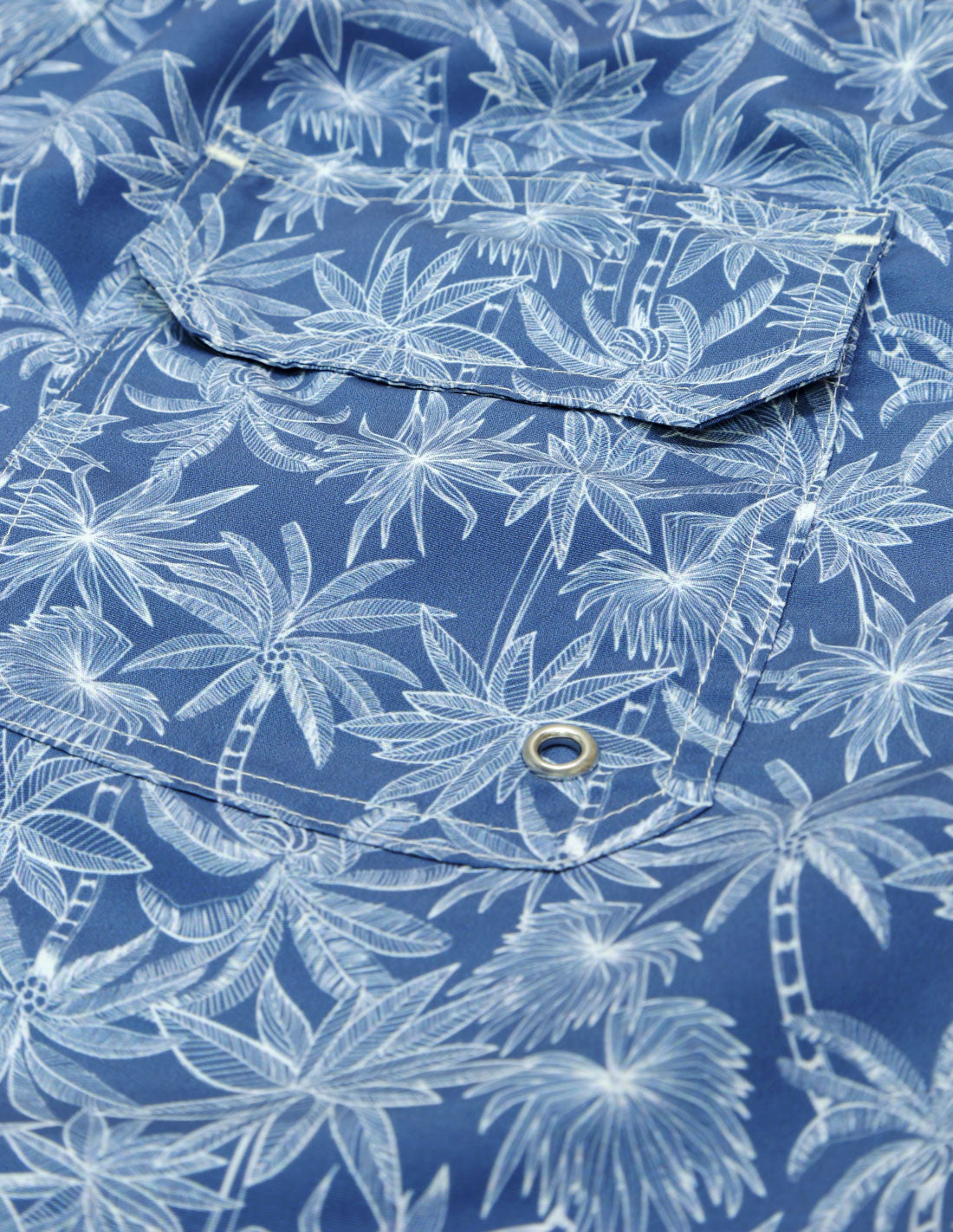 Traje de baño palmeras delavé Azul