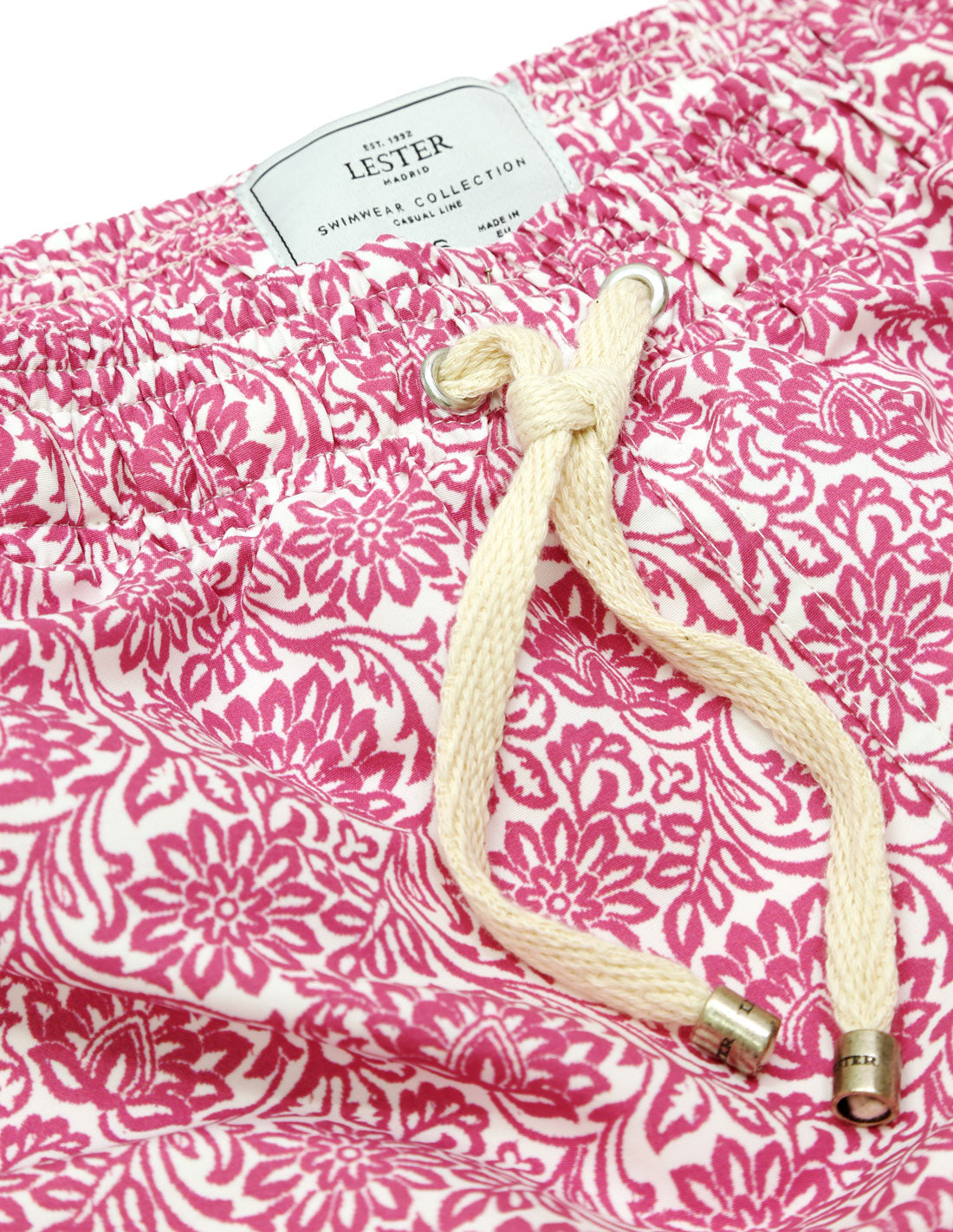 Traje de baño flores blancas Rosa