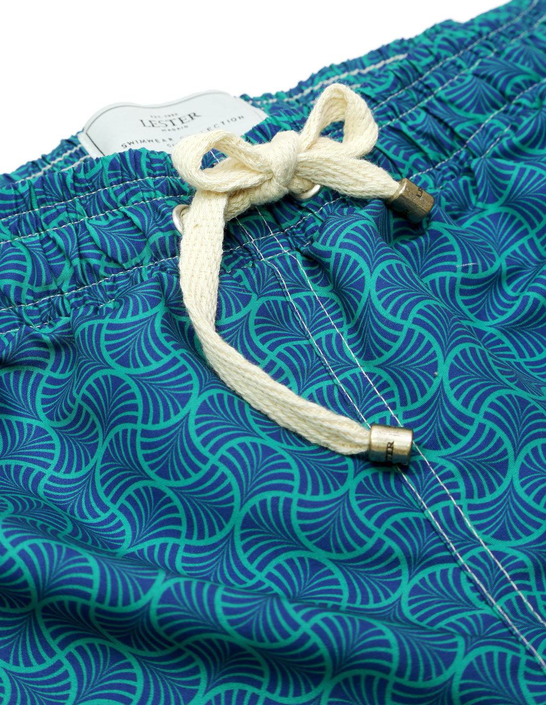 Traje de baño geometrico corbatero Azul/verde