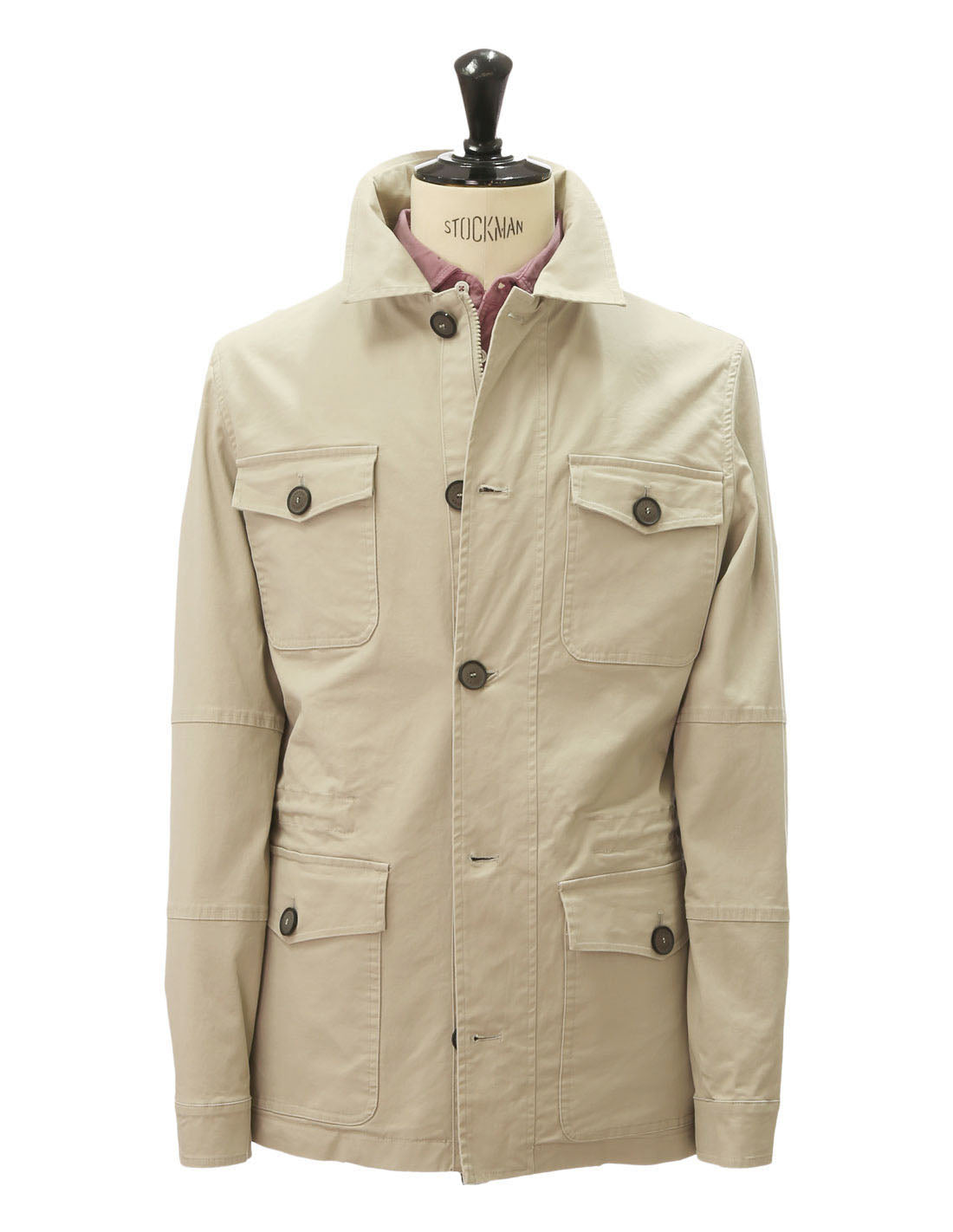 Sahariana popelin lavada Beige