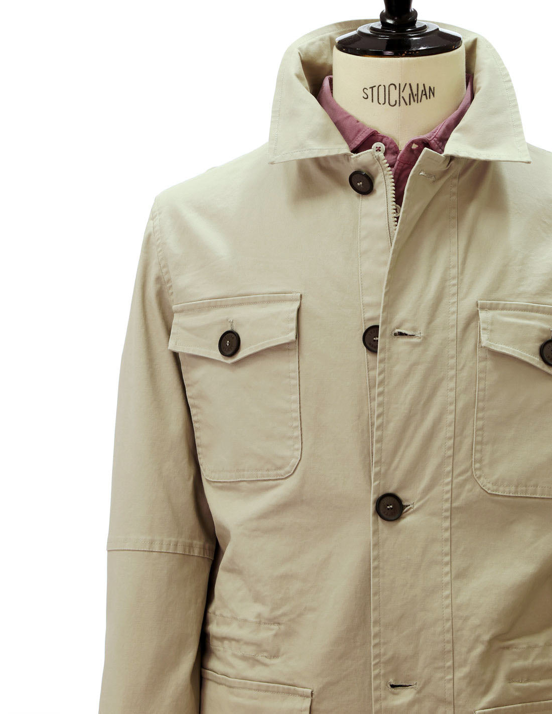 Sahariana popelin lavada Beige