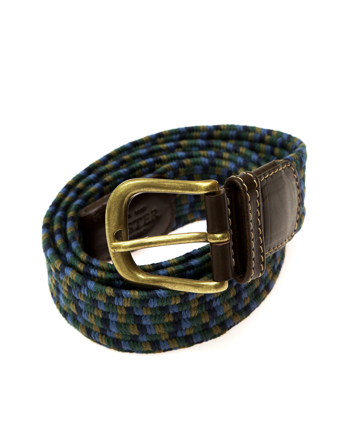 Cinturón trenzado multicolor Azul/verde