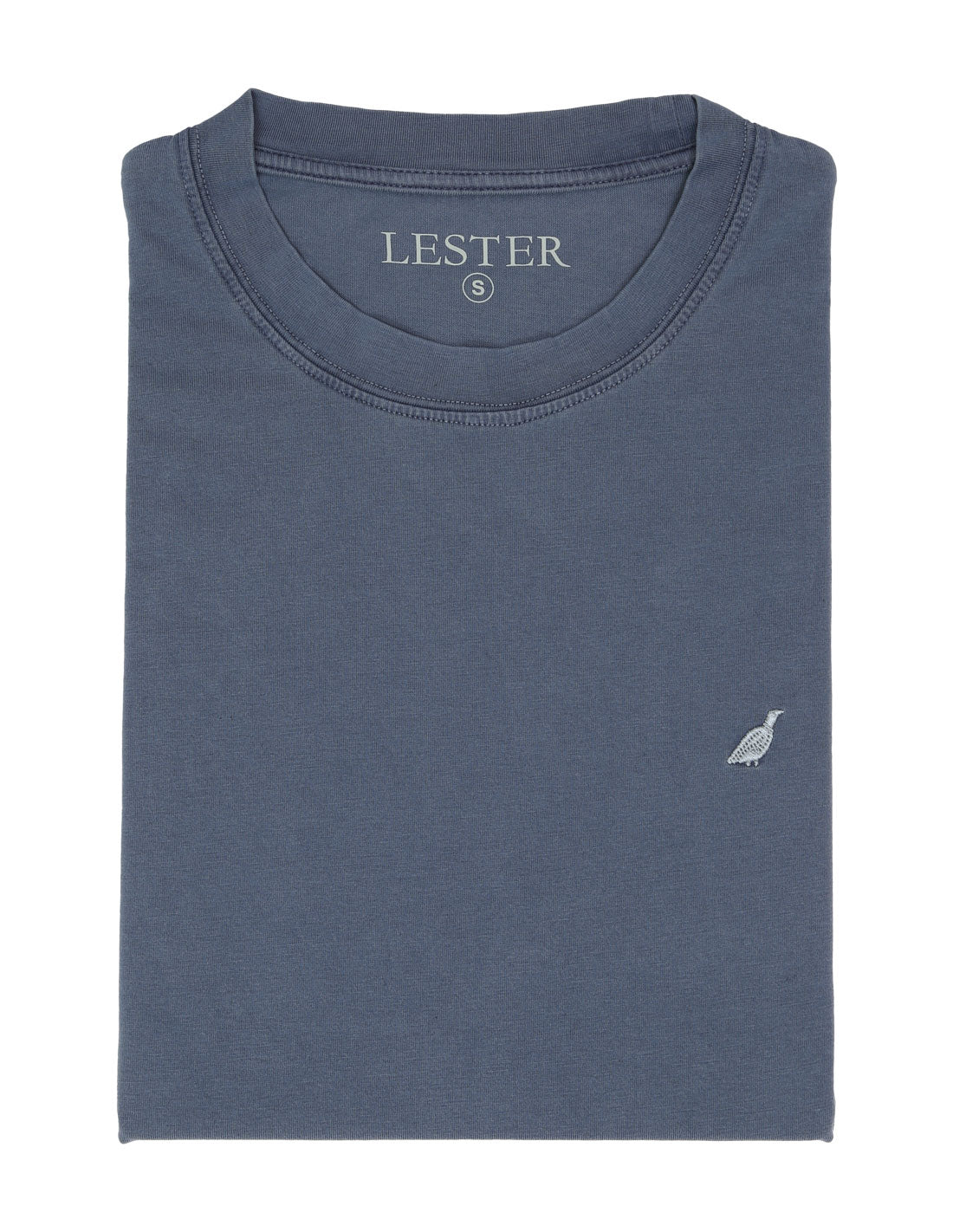 Camiseta lavada perdiz bordada Azul