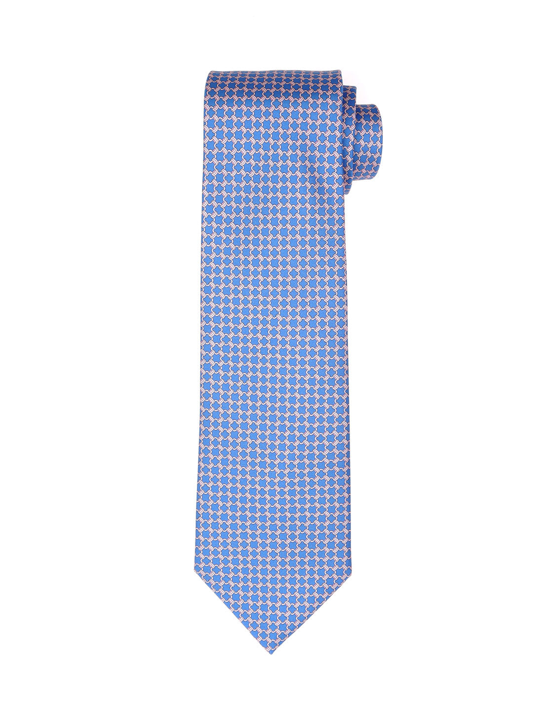 Corbata nudo cuadro Azul/rosa