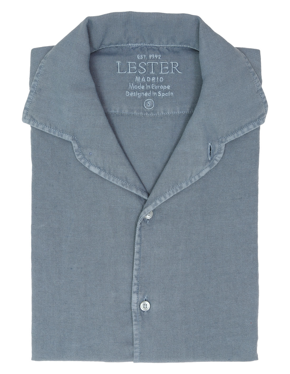 Camisa lino algodón m/c Azul oscuro