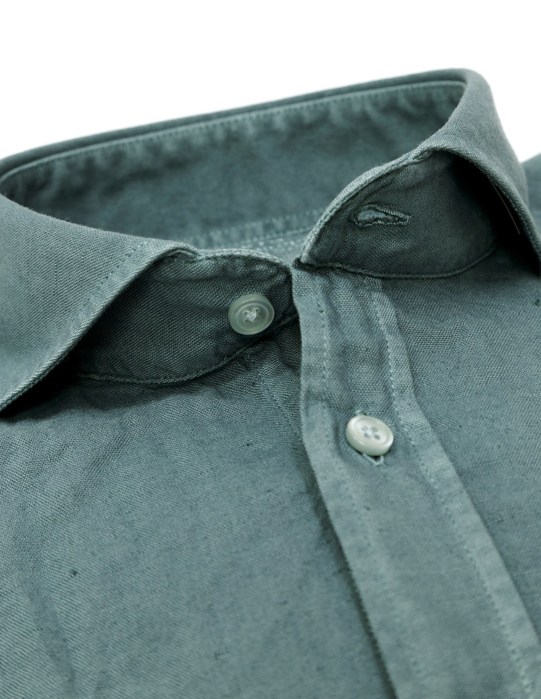 Camisa lino algodón lavada Petroleo