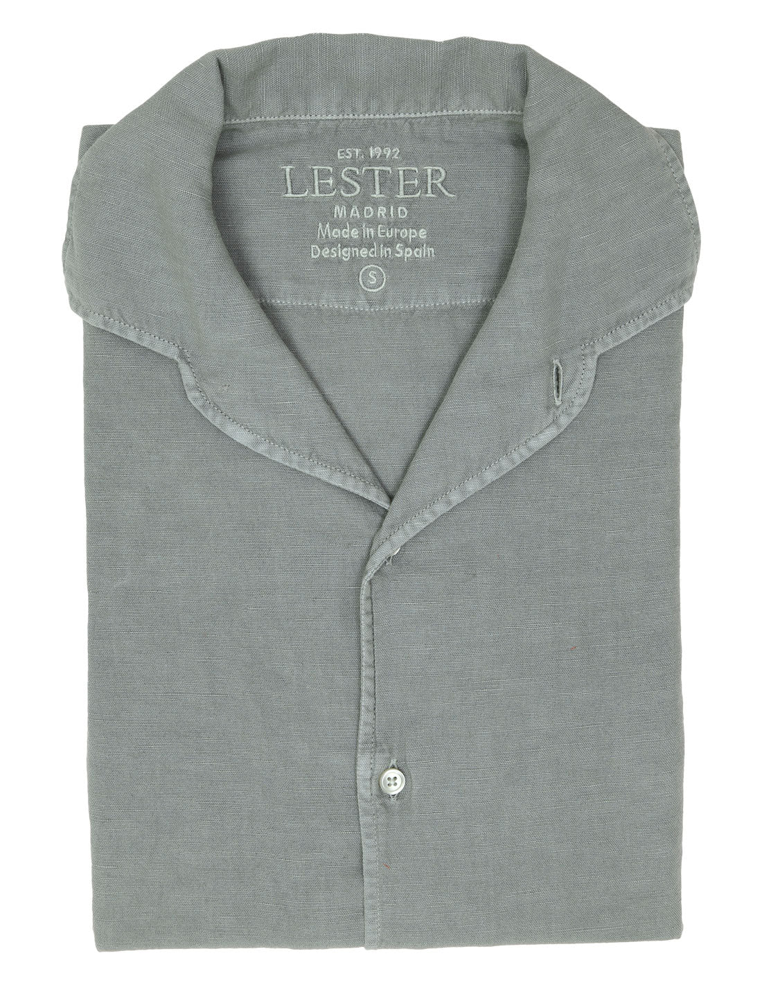 Camisa lino algodón m/c Kaki
