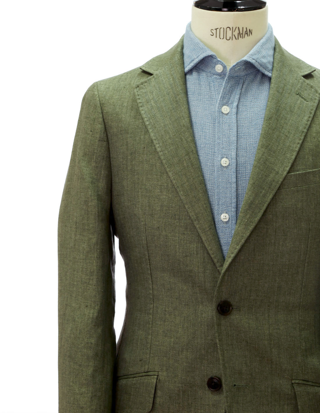 Chaqueta lino espiga Verde