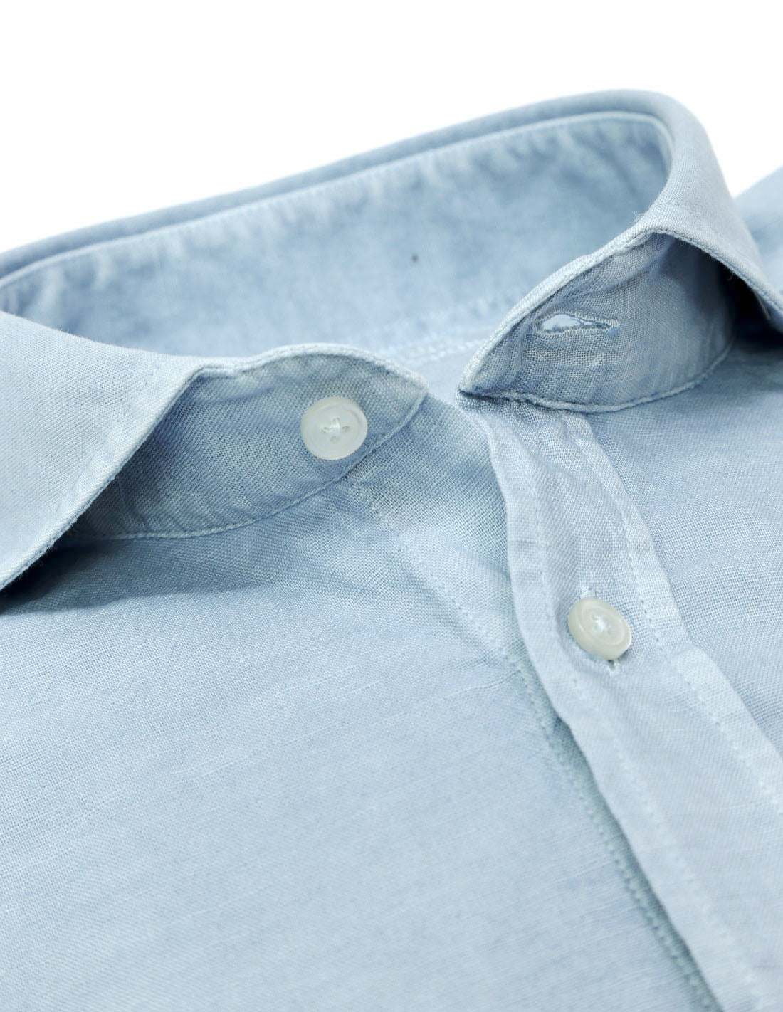 Camisa lino algodón lavada Azul claro