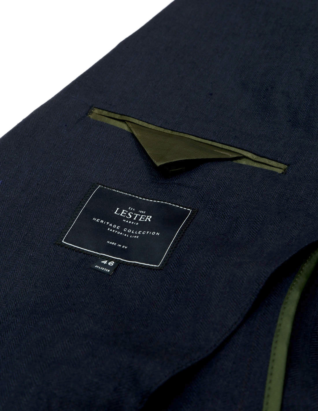 Chaqueta lino espiga Azul