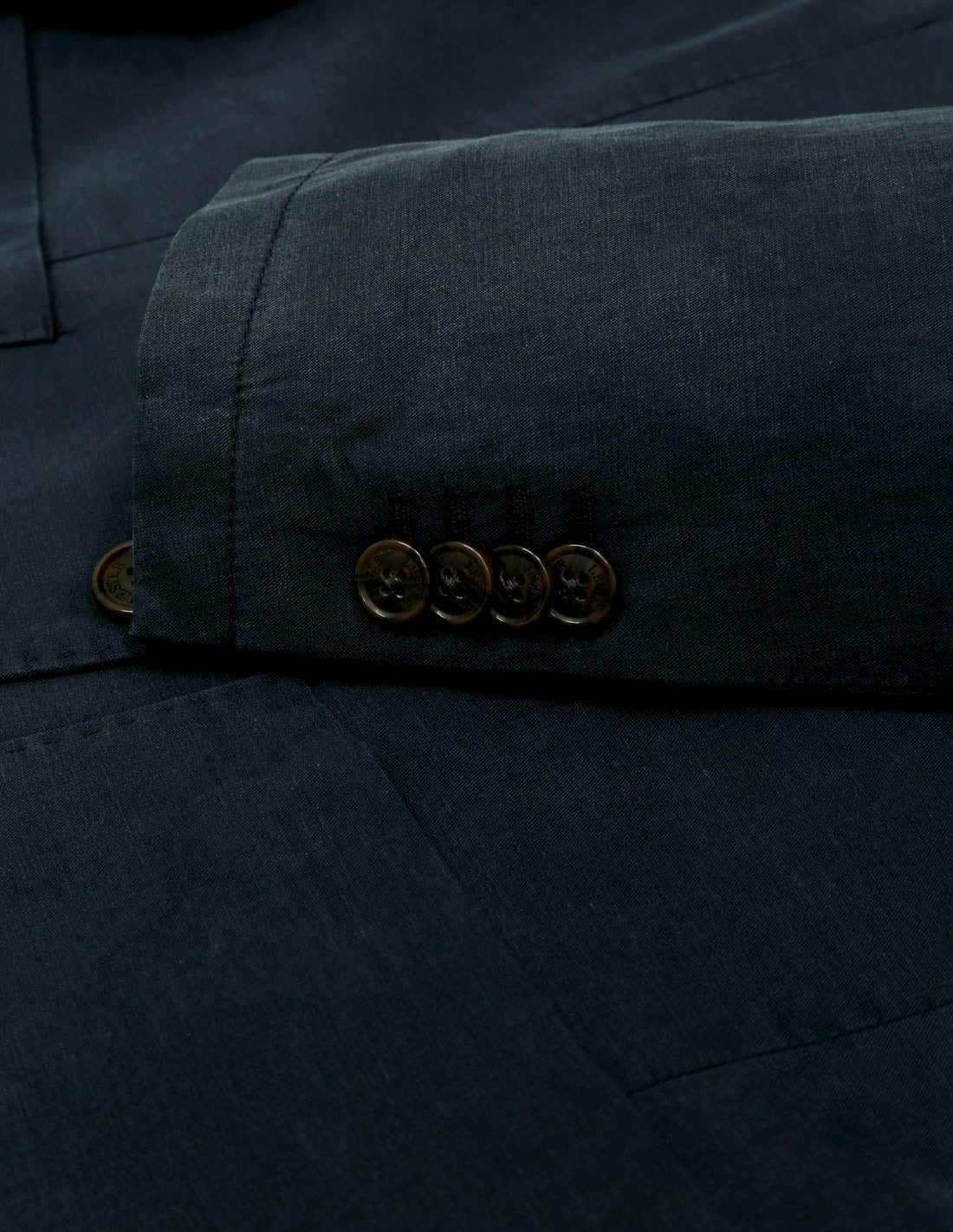 Chaqueta lino tencel lavada Azul