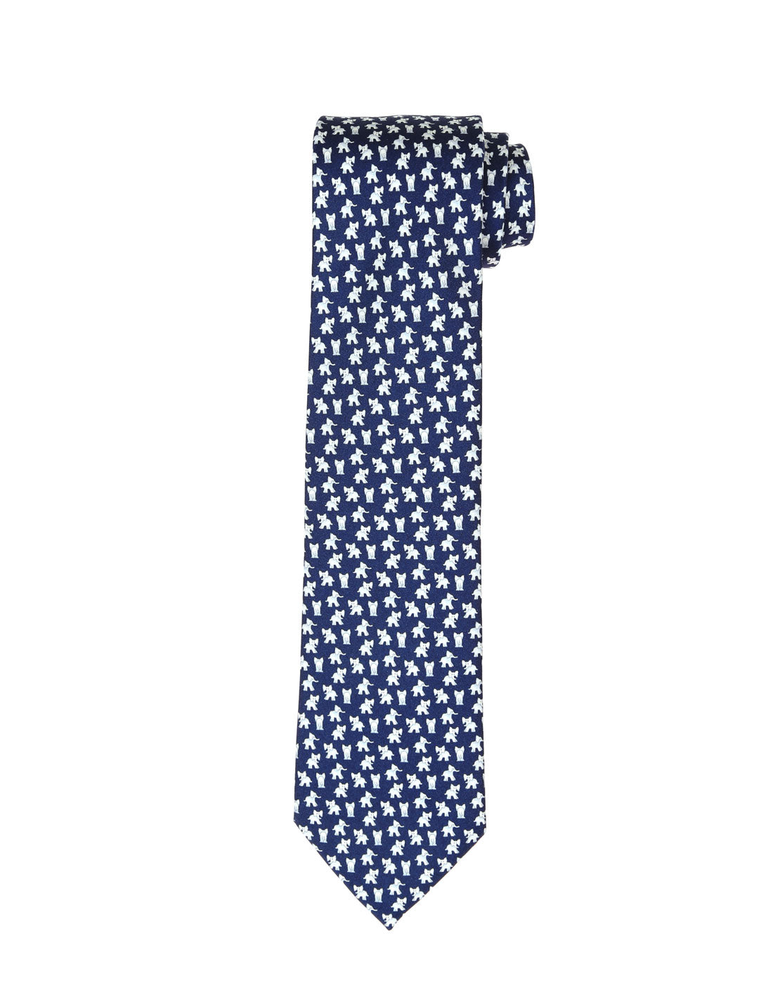 Corbata elefantes Azul/blanco