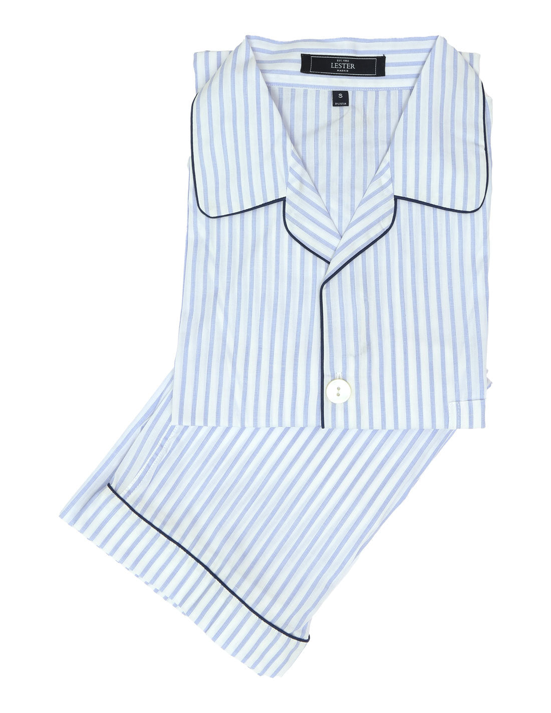 Pijama largo raya media Azul