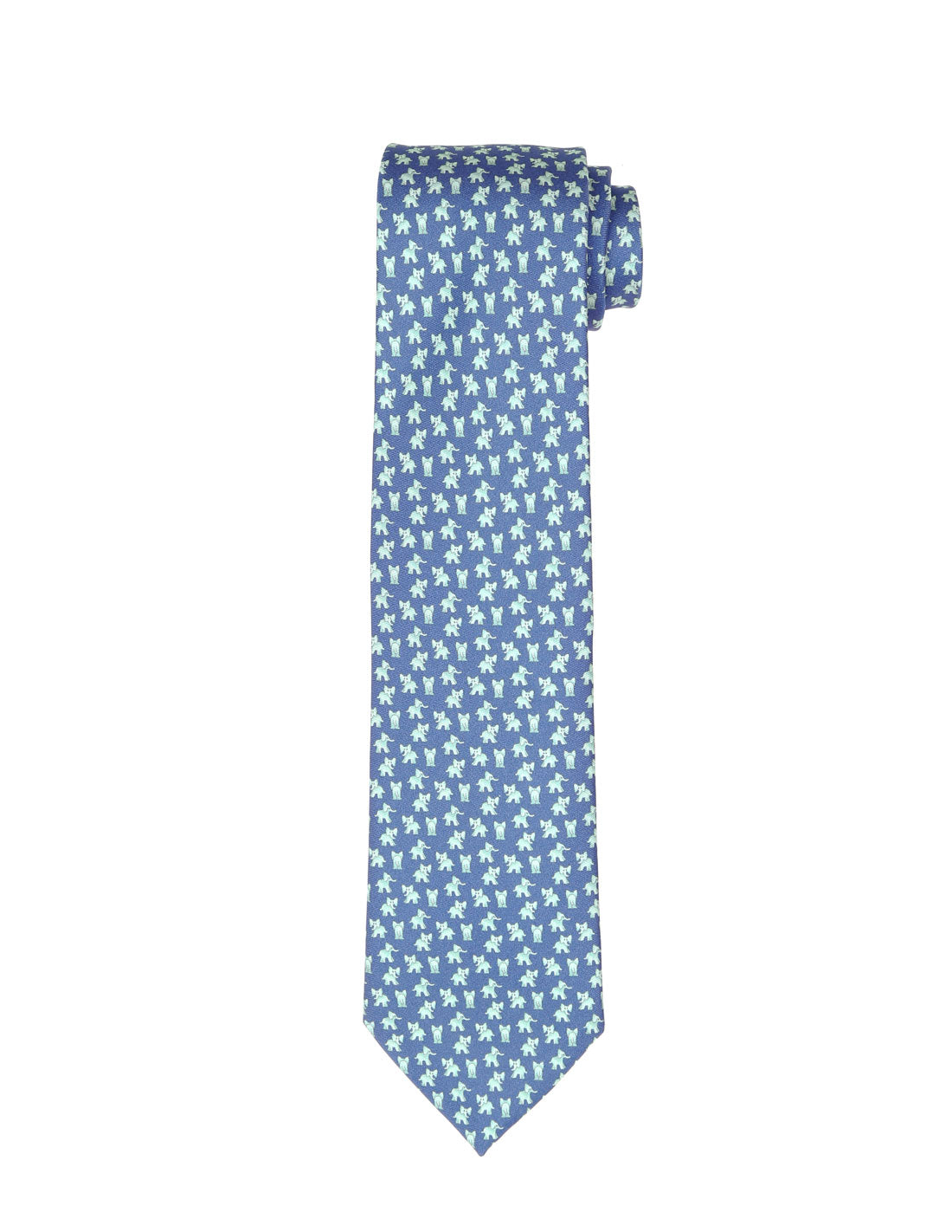 Corbata elefantes Azul/verde