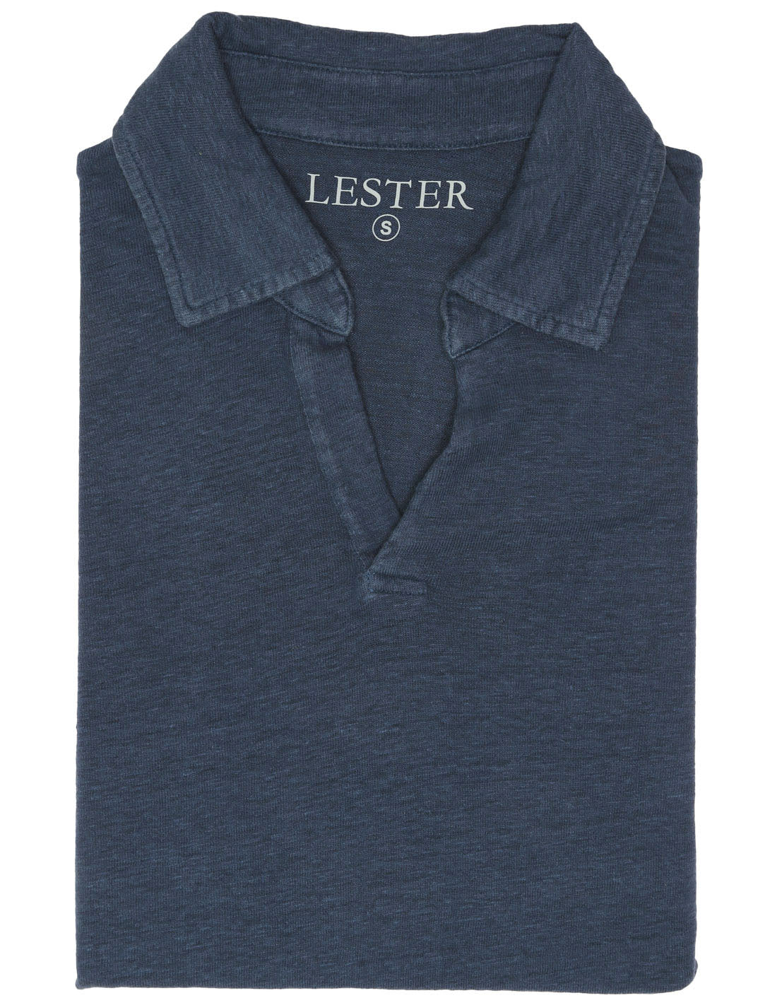 Polo manga corta lino Azul