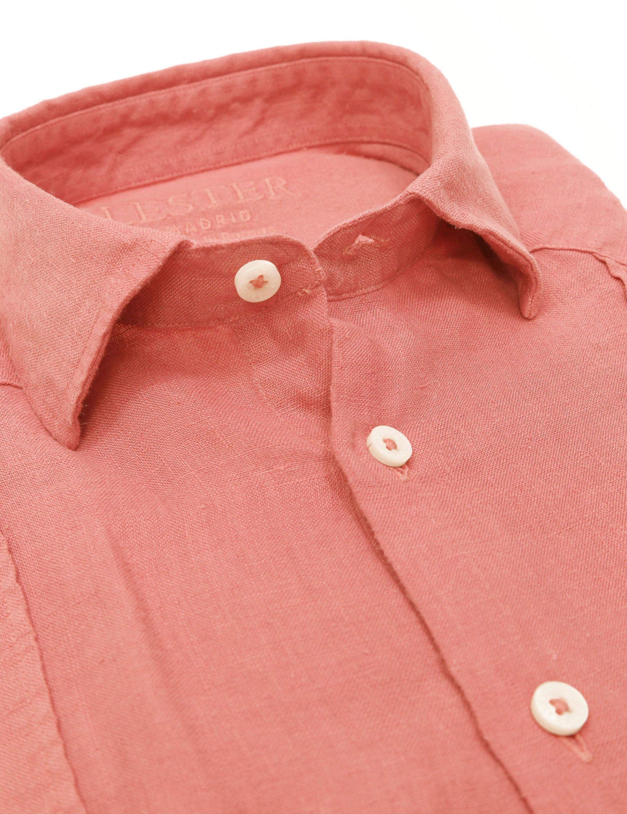 Camisa lino jaretas Rosa claro