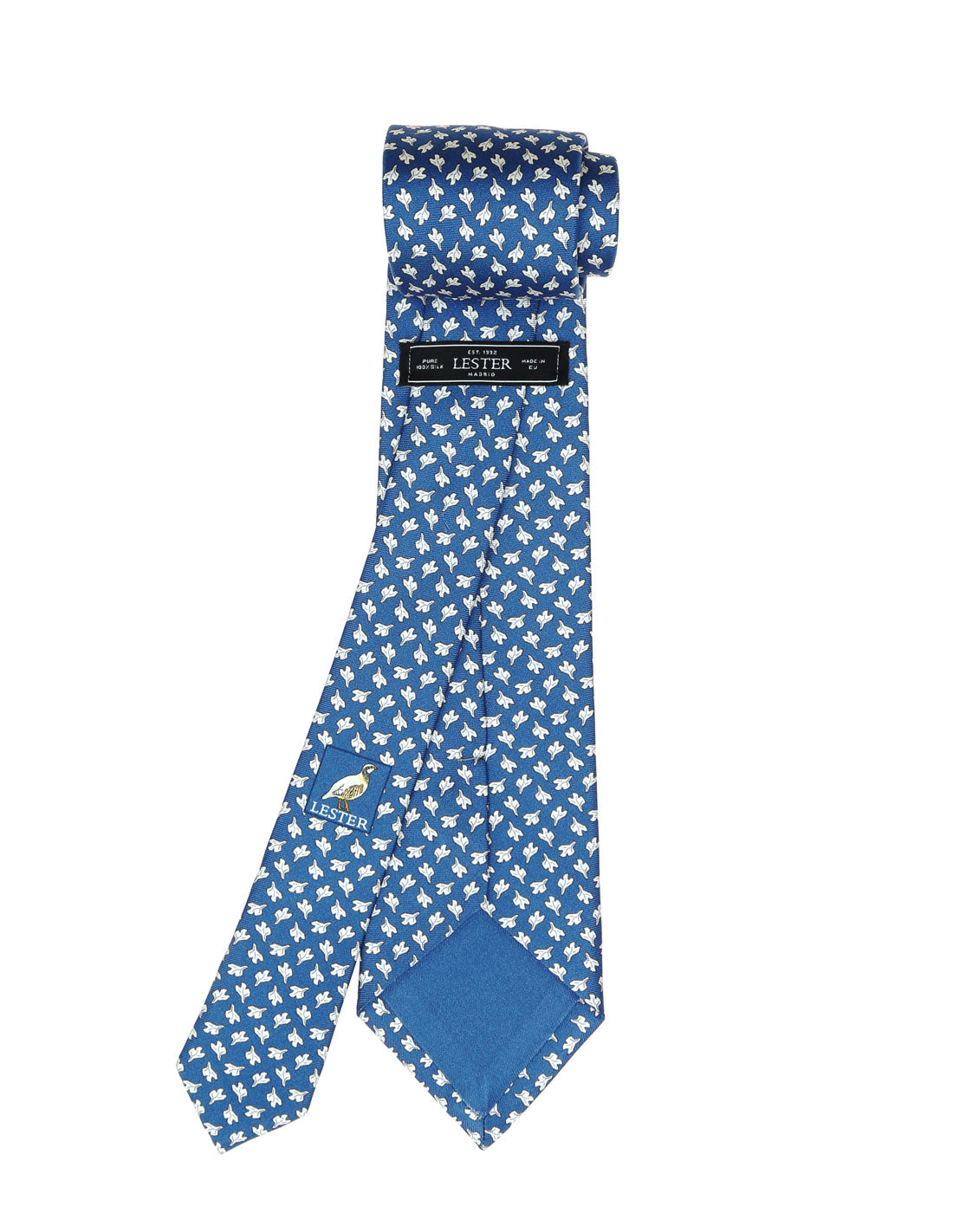 Corbata hoja grande Azul/blanco