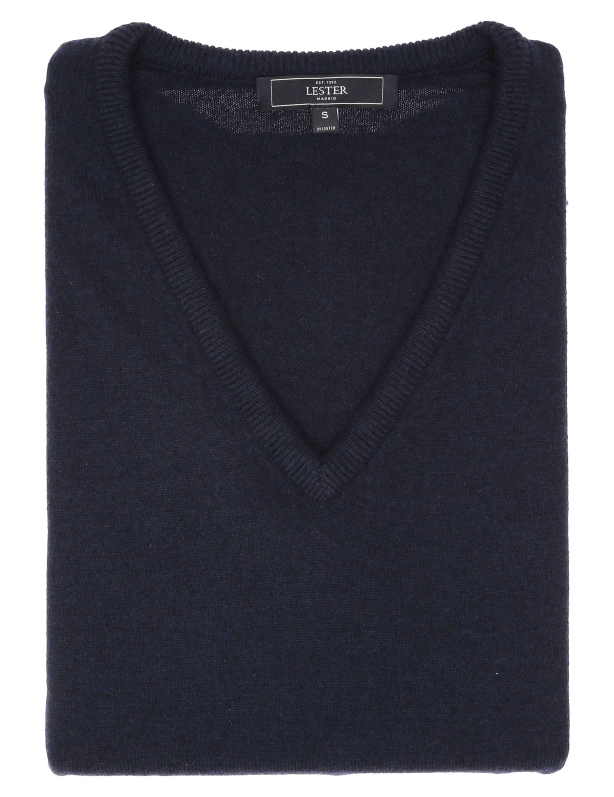 Jersey cashmere pico Azul
