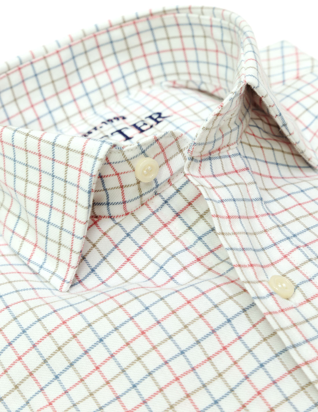 Camisa sport viela cuadro pequeño Azul/fresa
