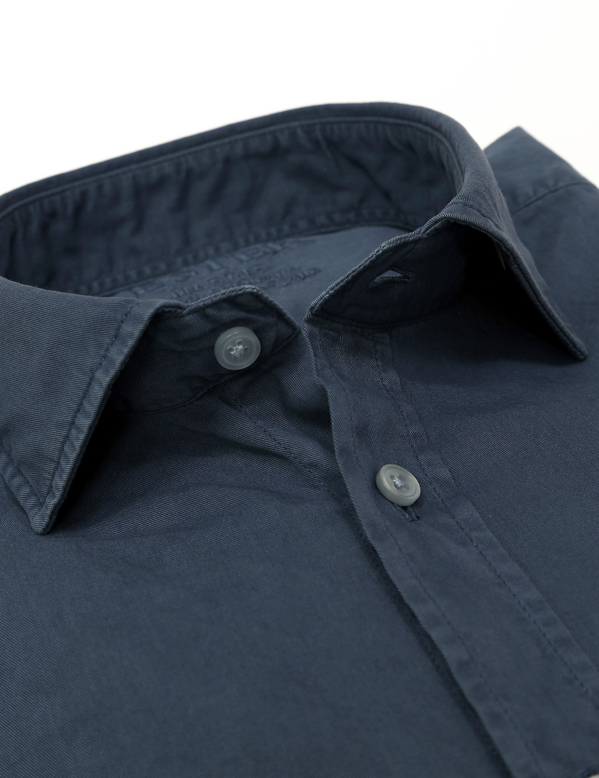 Camisa sarga tintada Azul oscuro