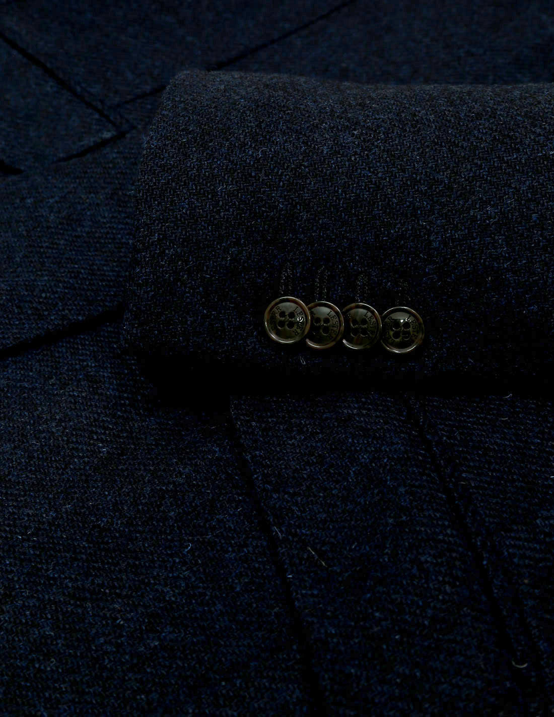Chaqueta tweed espiga Azul
