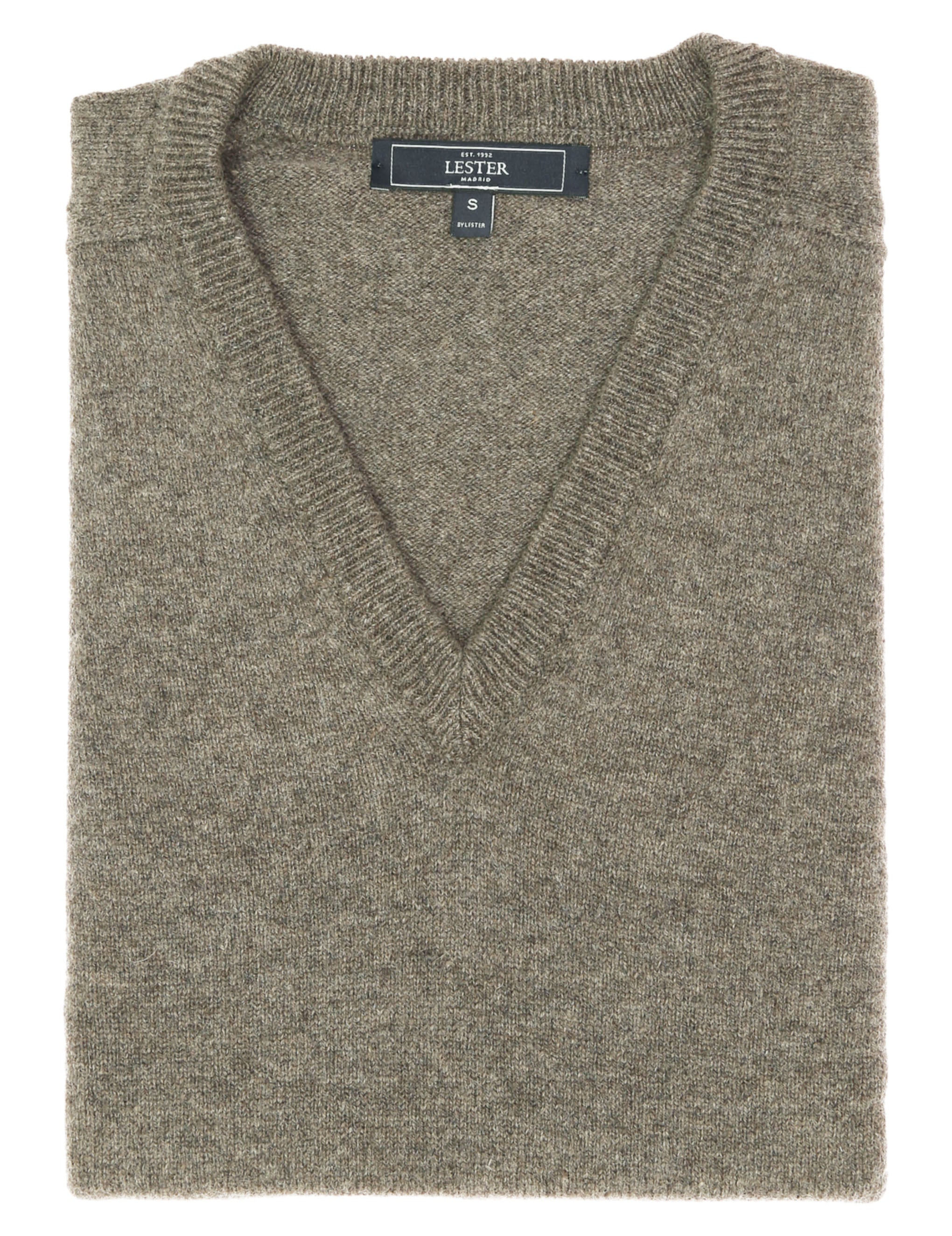 Jersey lana pico Marrón