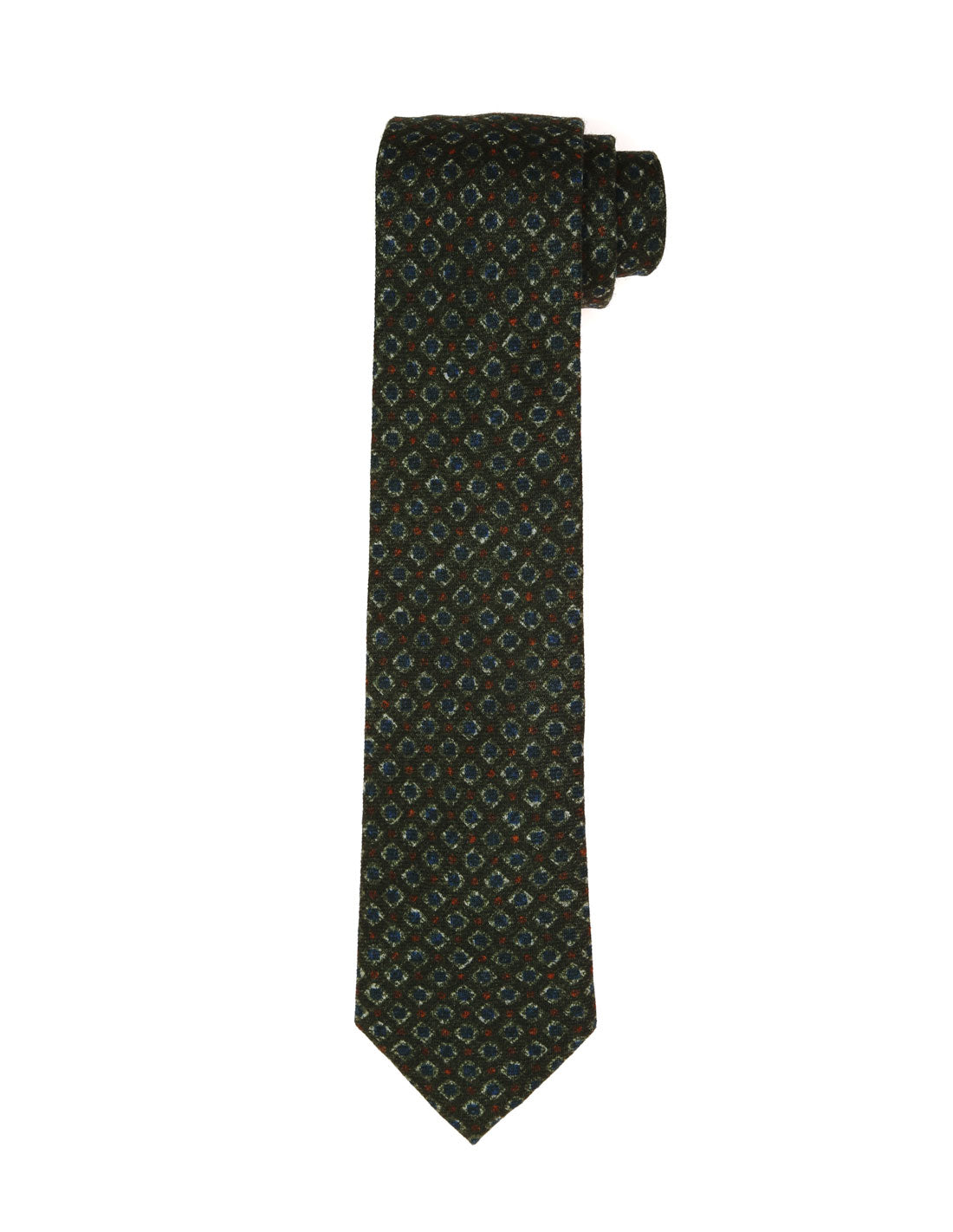 Corbata lana cuadros Verde