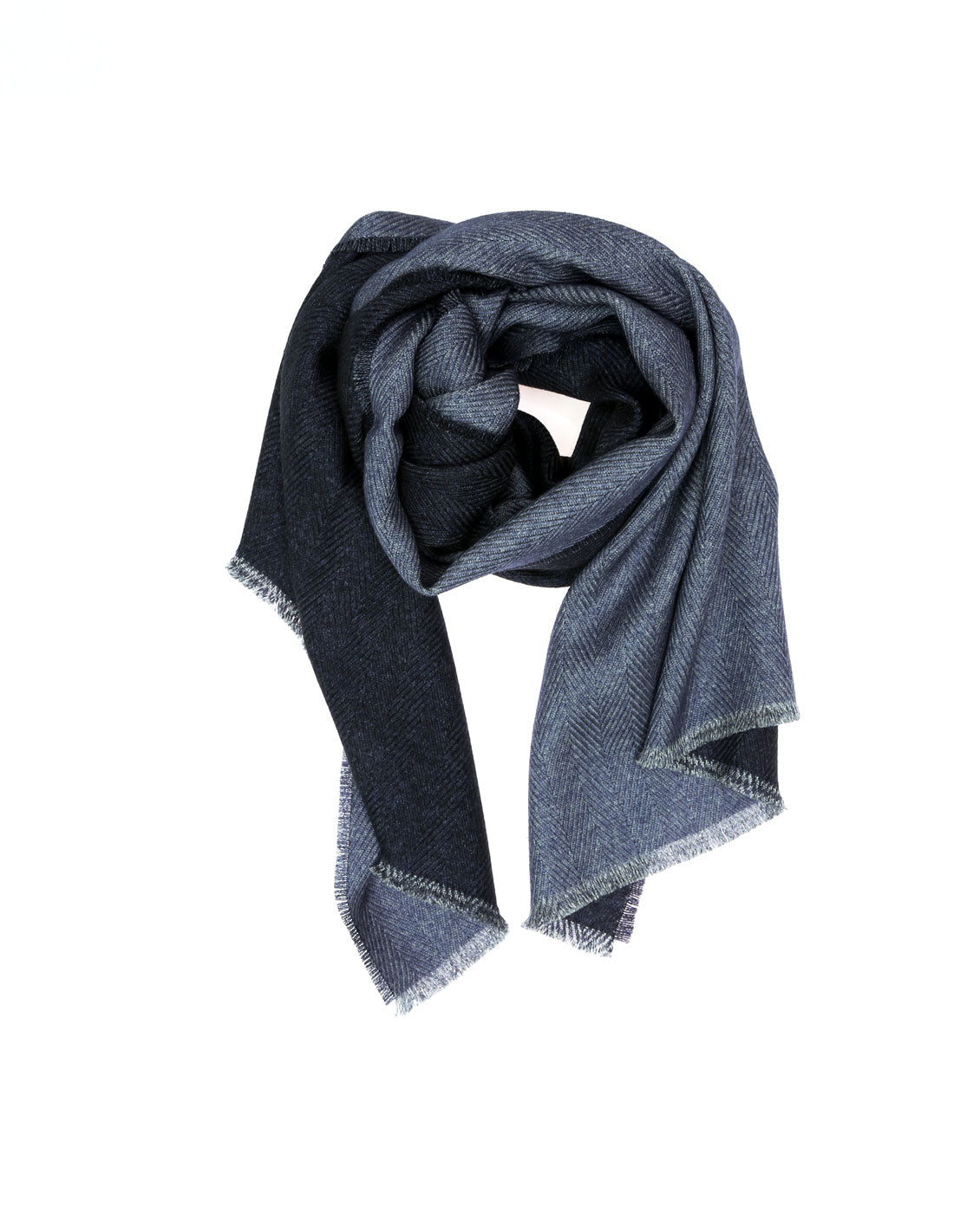 Foulard lana chevrone bicolor Azul/azul claro