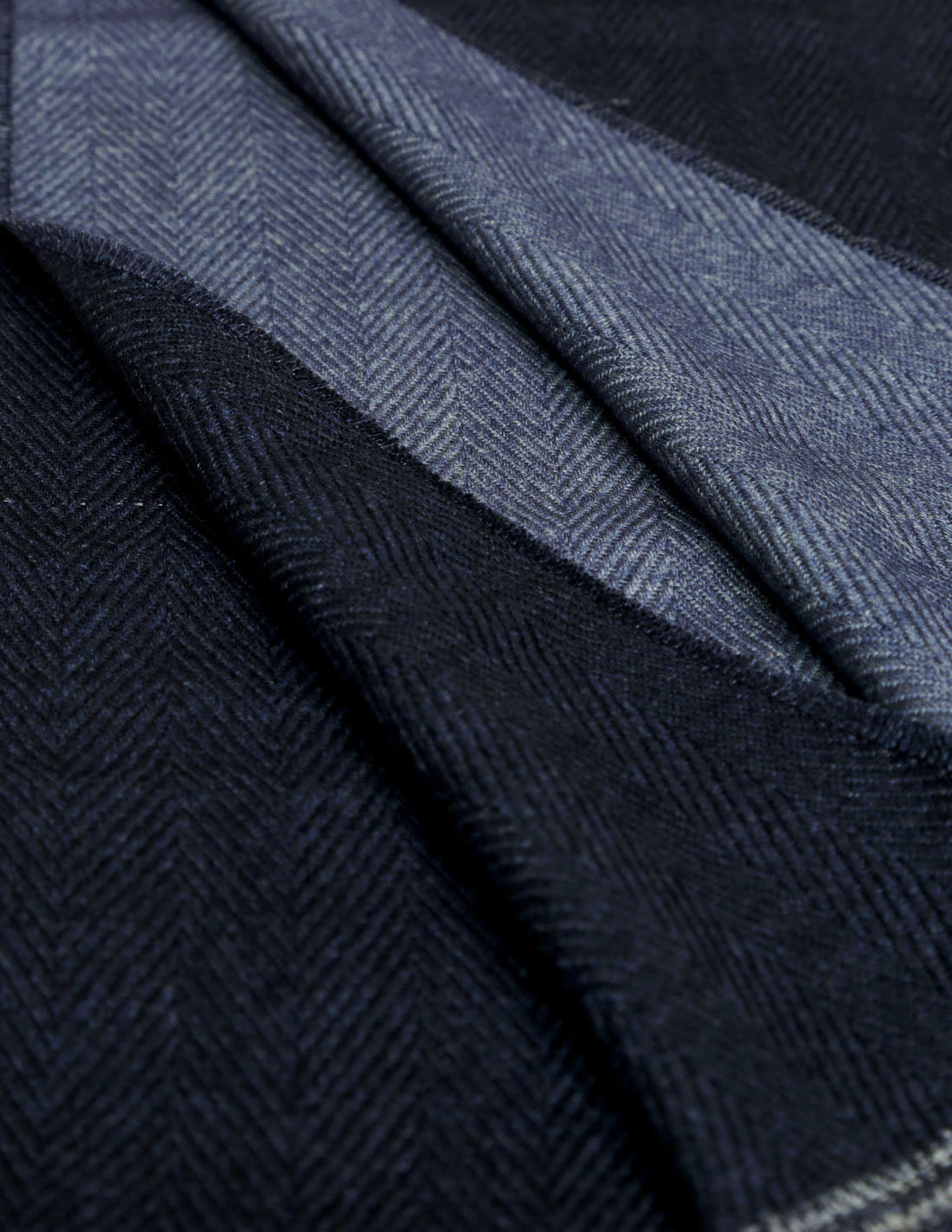 Foulard lana chevrone bicolor Azul/azul claro
