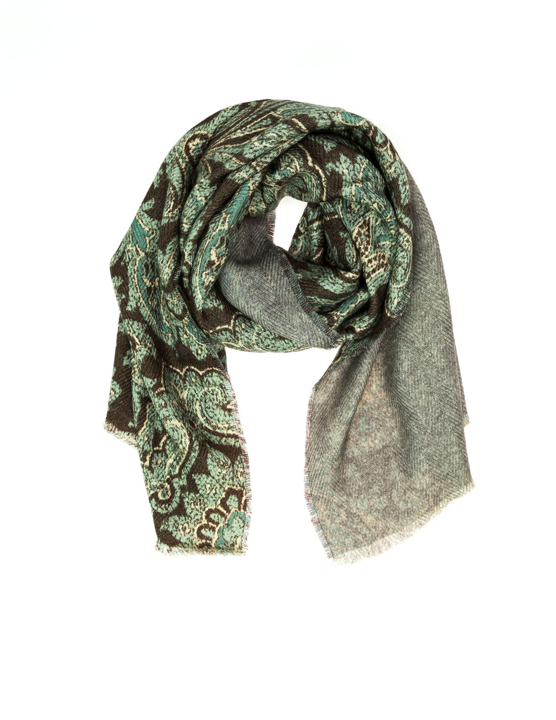 Foulard paisley lana Marrón