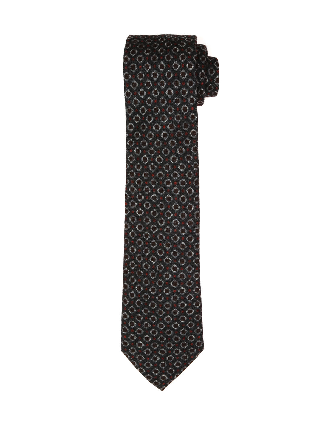 Corbata lana cuadros Gris