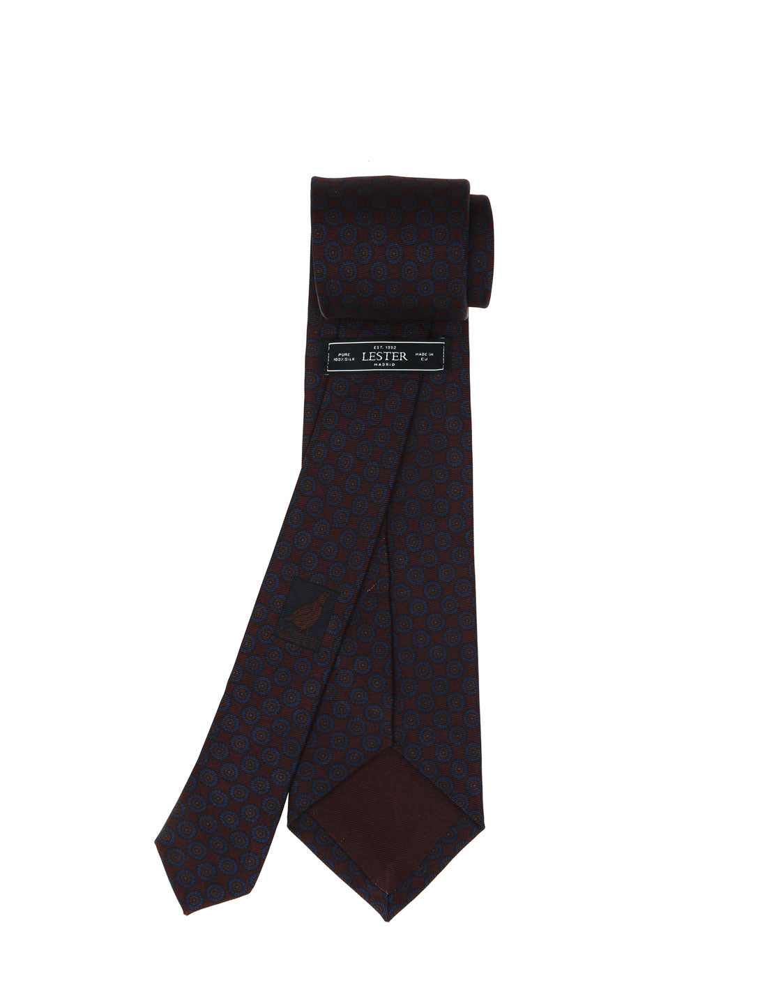 Corbata circulos madder Burdeos/azul