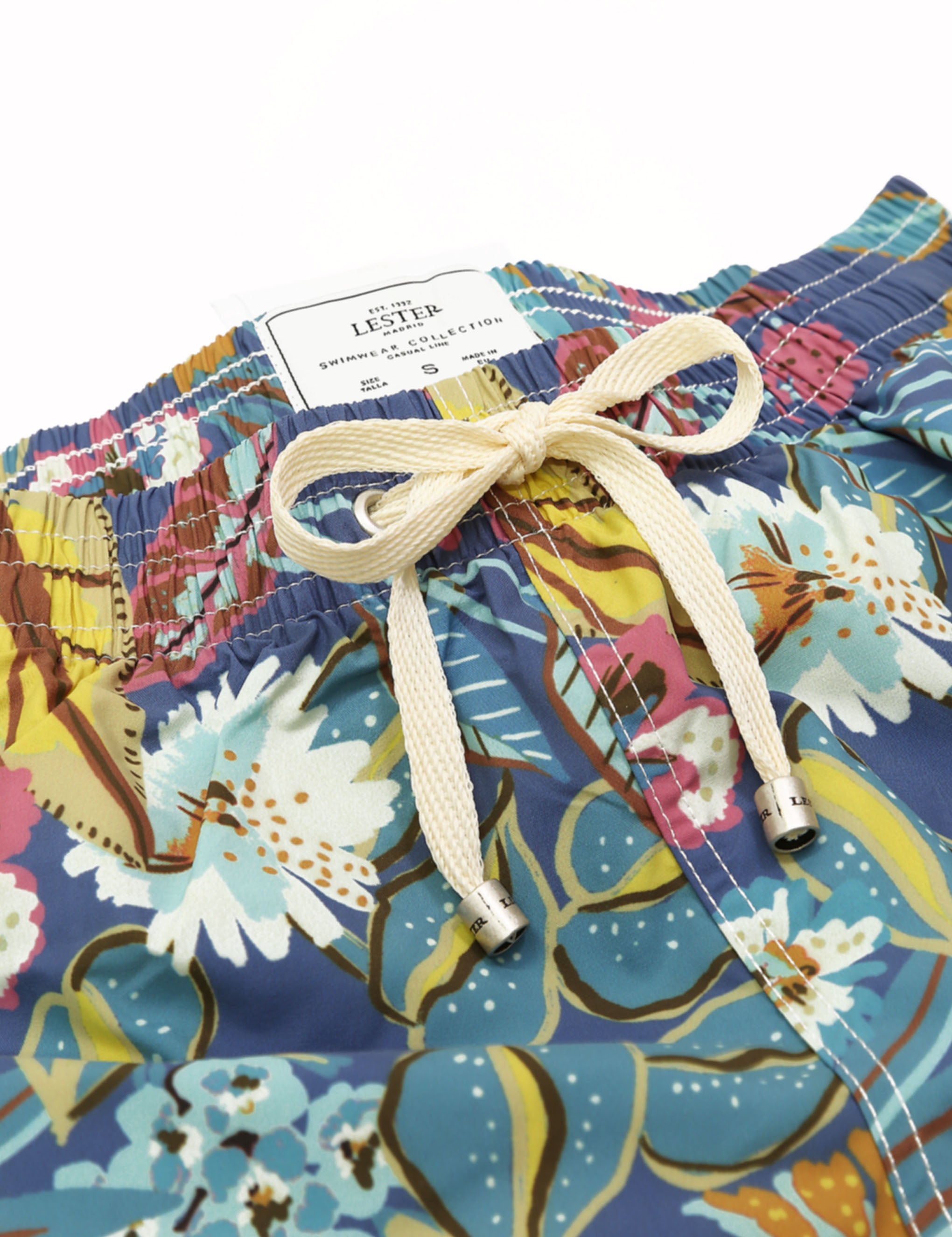 Traje de baño flores varias Azul/rosa