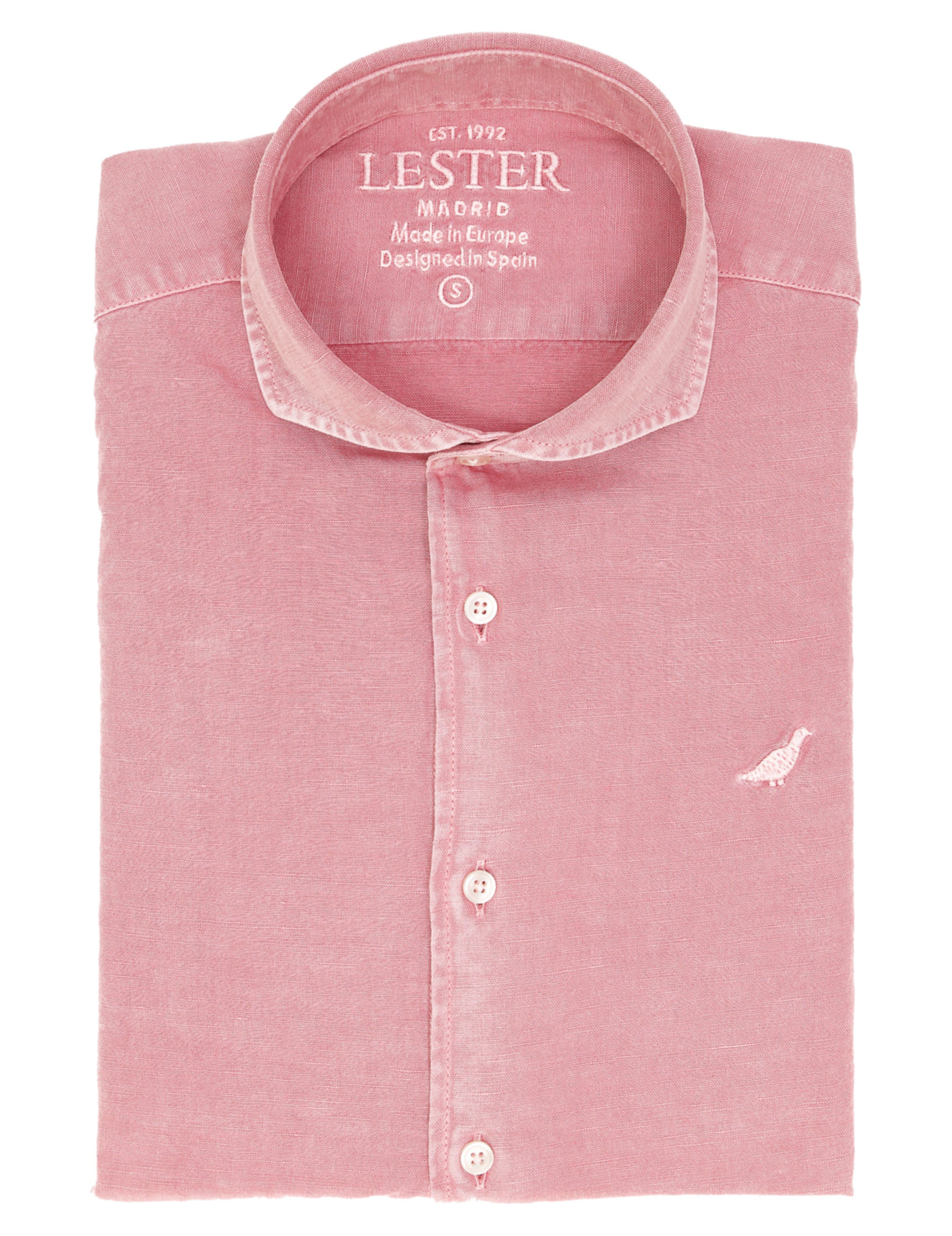 Camisa lino algodón lavada Rosa