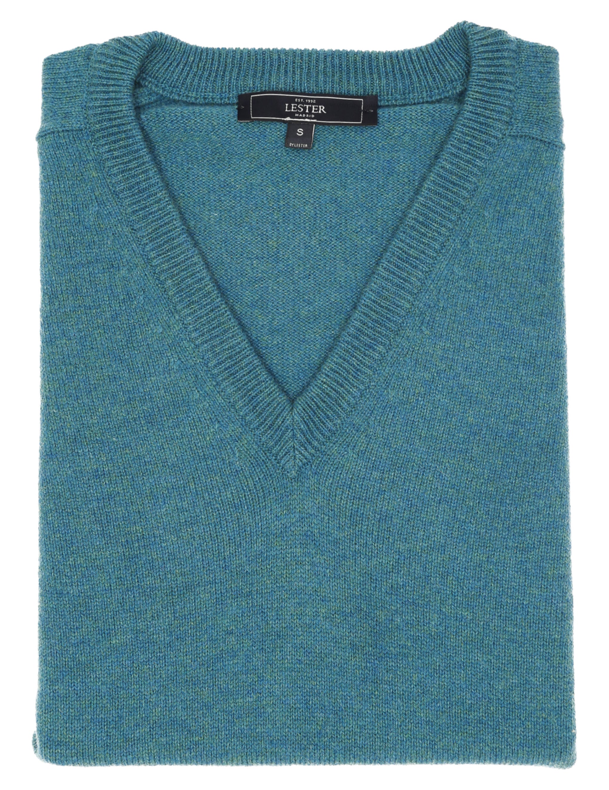 Jersey lana pico Verde agua
