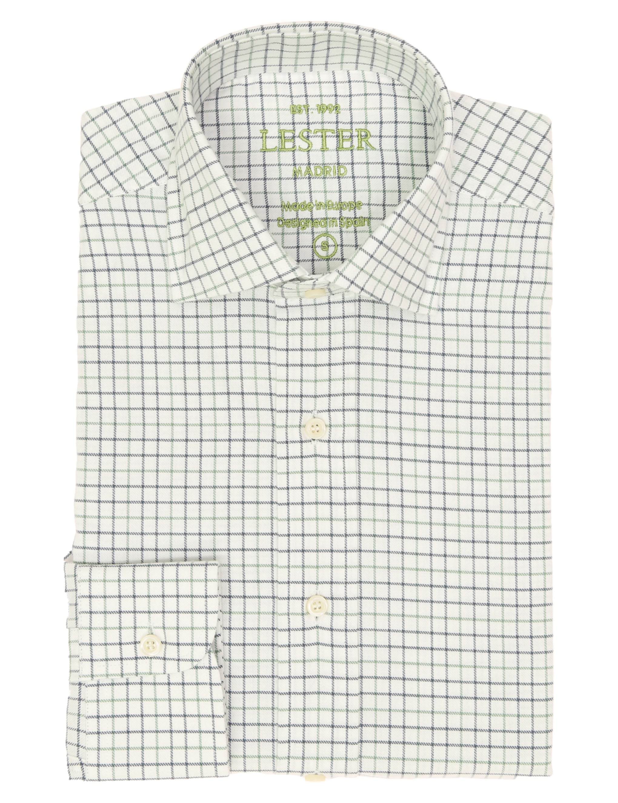 Camisa sport viela cuadro pequeño Azul/verde